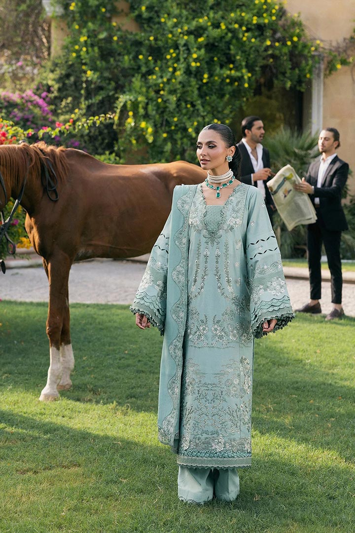 Elaf Embroidered Unstitched 3-Piece Suit Ewk-7a Mintfrost