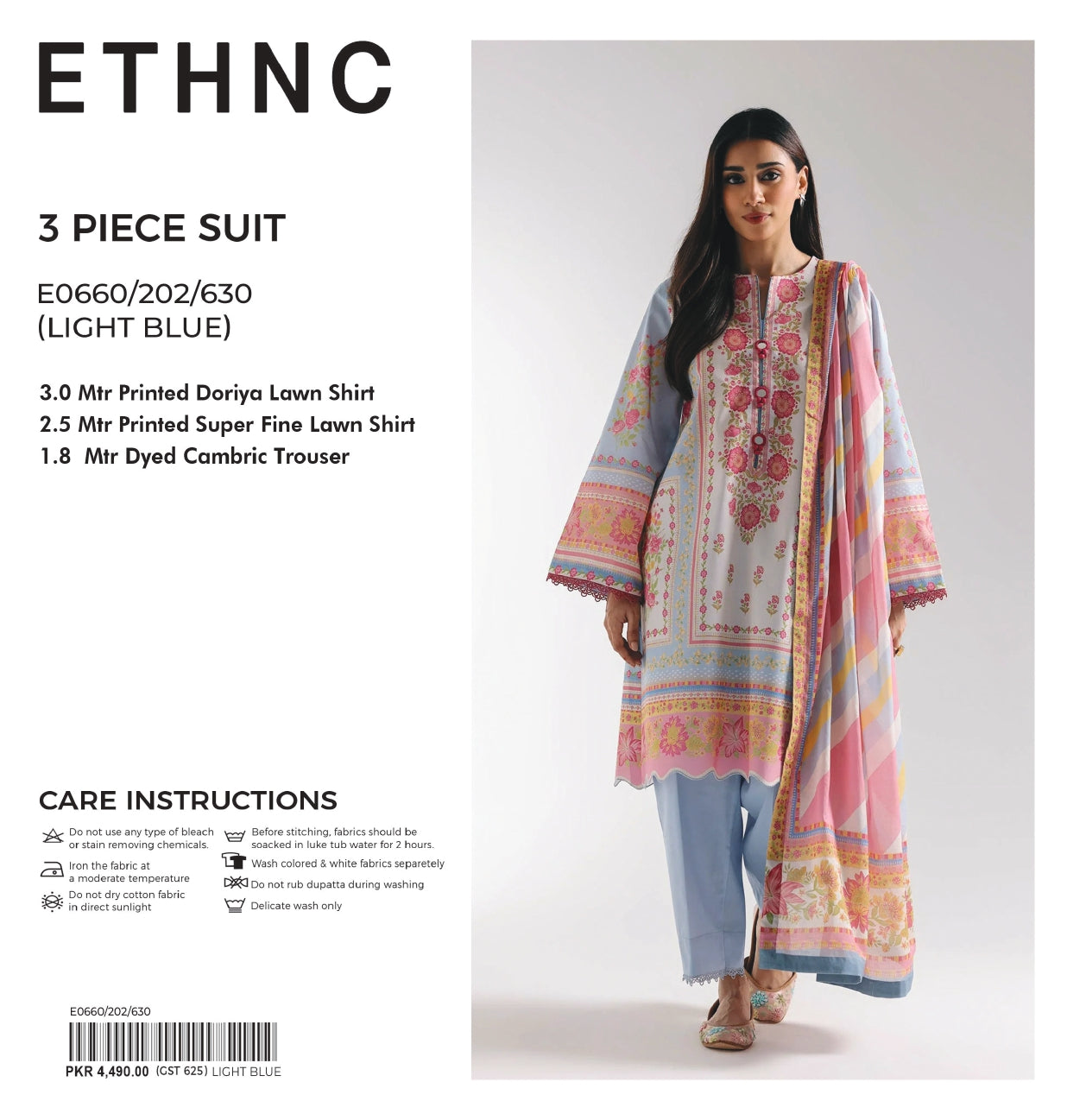 Ethnc | Design 10 | 3-Piece Lawn Suit