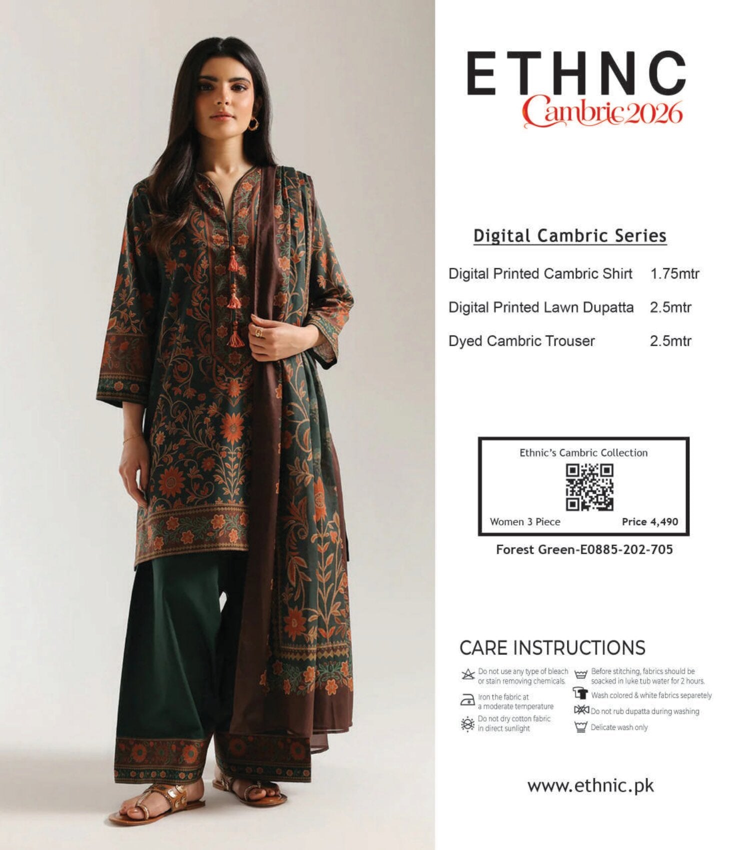 ETHNC | 3 PCS UNSTITCHED SUIT | CAMBRIC 2026