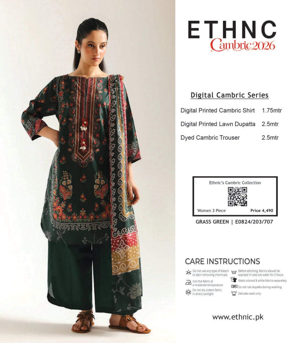 ETHNC | 3 PCS UNSTITCHED SUIT | CAMBRIC 2026