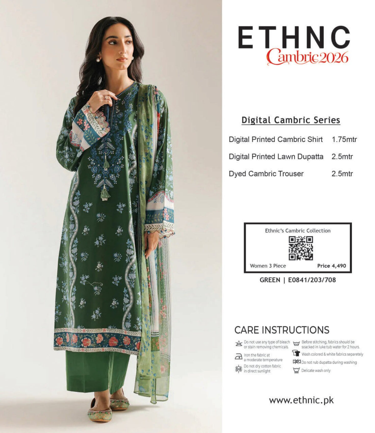 ETHNC | 3 PCS UNSTITCHED SUIT | CAMBRIC 2026