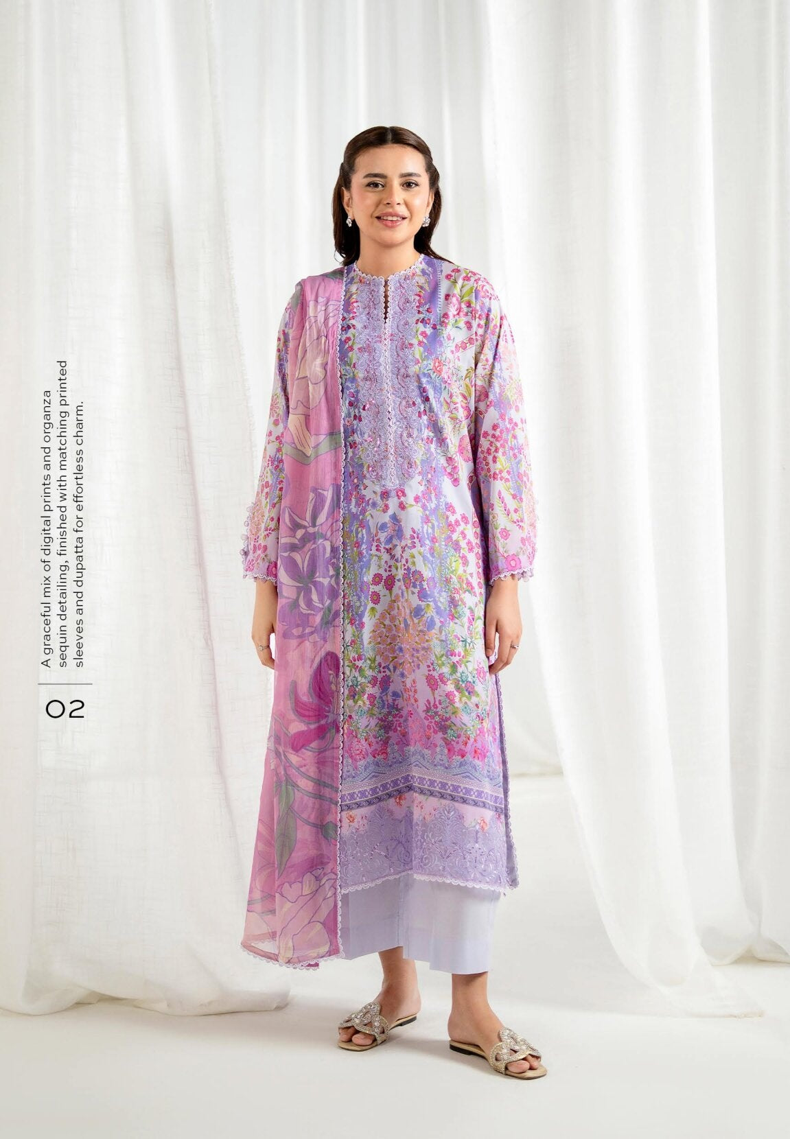 GULAL | UNSTITCHED 3-PIECE | EMBROIDERED LAWN SUIT