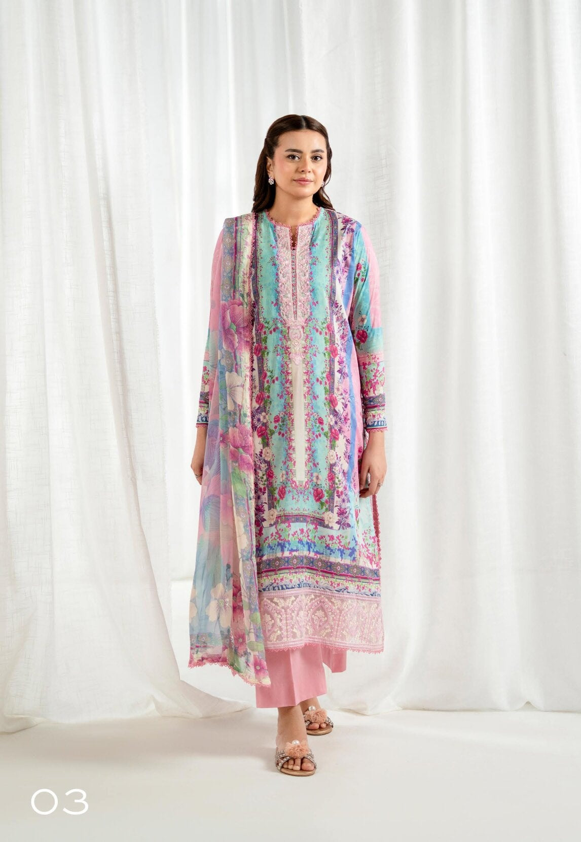 GULAL | UNSTITCHED 3-PIECE | EMBROIDERED LAWN SUIT