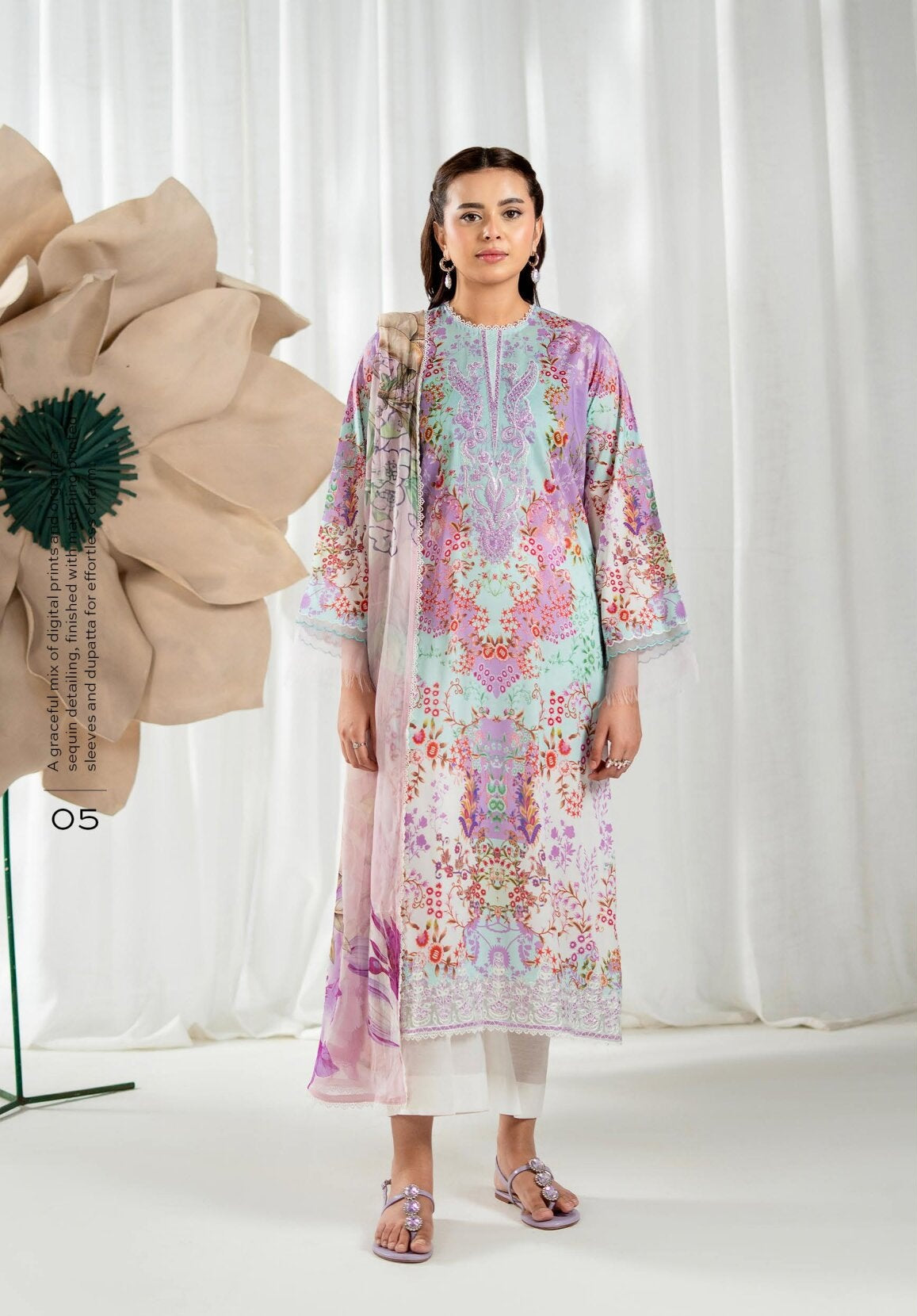 GULAL | UNSTITCHED 3-PIECE | EMBROIDERED LAWN SUIT