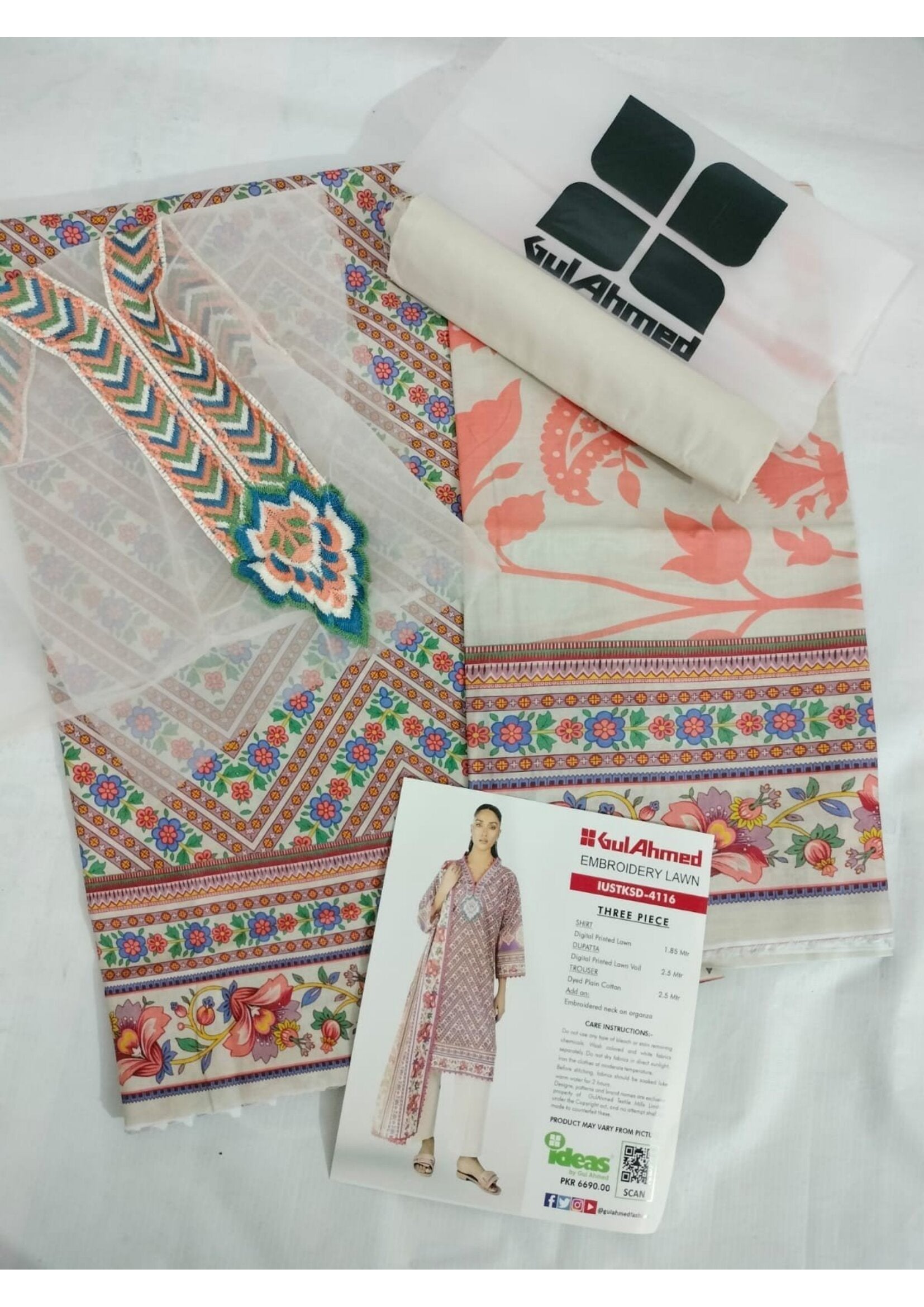 GUL AHMED | 3-PIECE UNSTITCHED | PRINTED LAWN SUIT