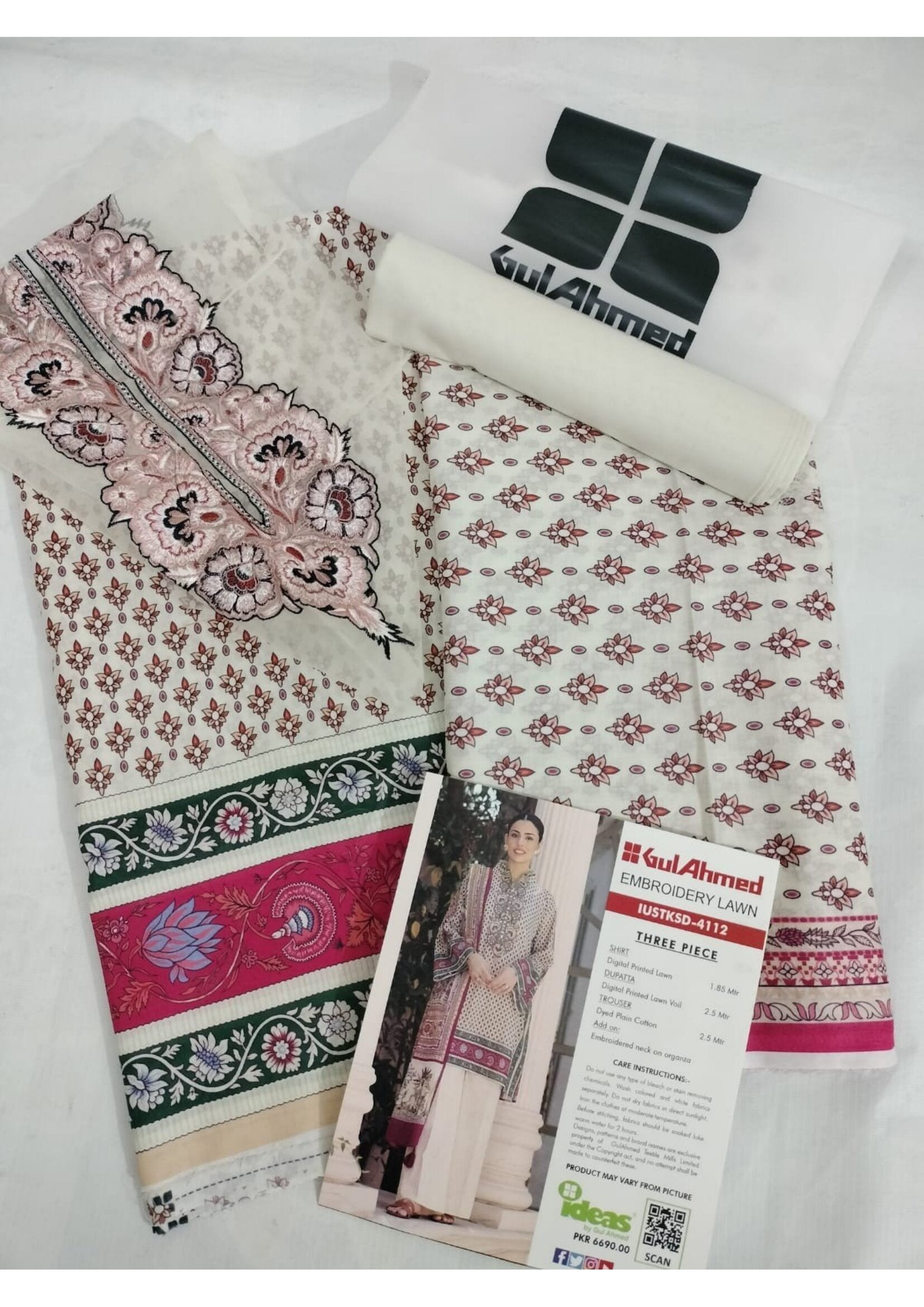 GUL AHMED | 3-PIECE UNSTITCHED | PRINTED LAWN SUIT