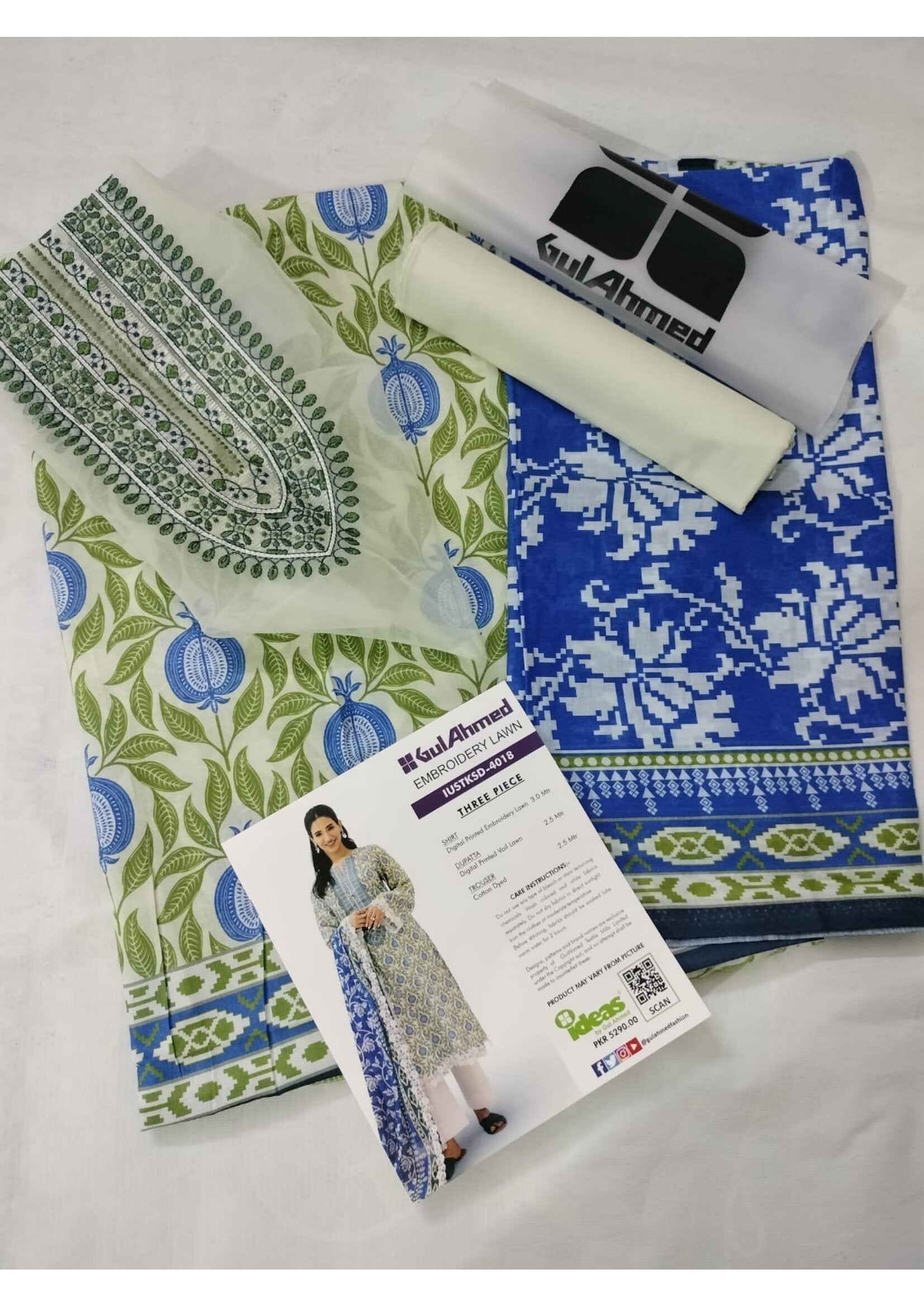 GUL AHMED | 3-PIECE UNSTITCHED | EMBROIDERED LAWN SUIT