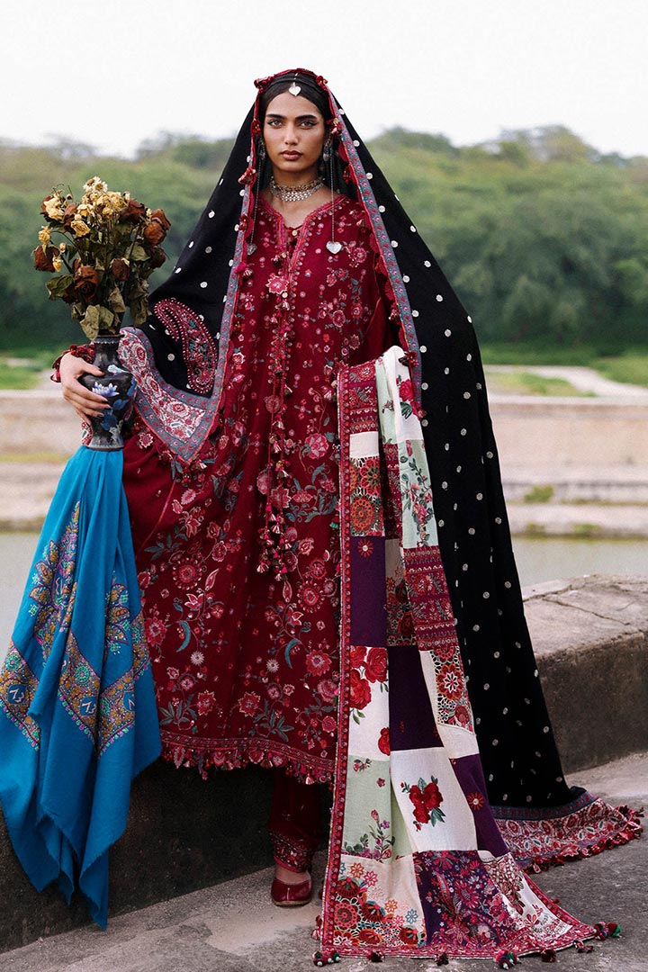 Hussain Rehar Pankhuri Embroidered Unstitched 3-Piece Suit