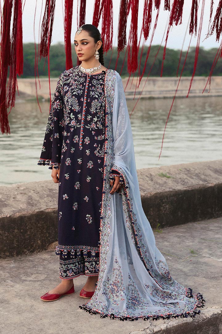 Hussain Rehar Rouge Embroidered Unstitched 3-Piece Suit