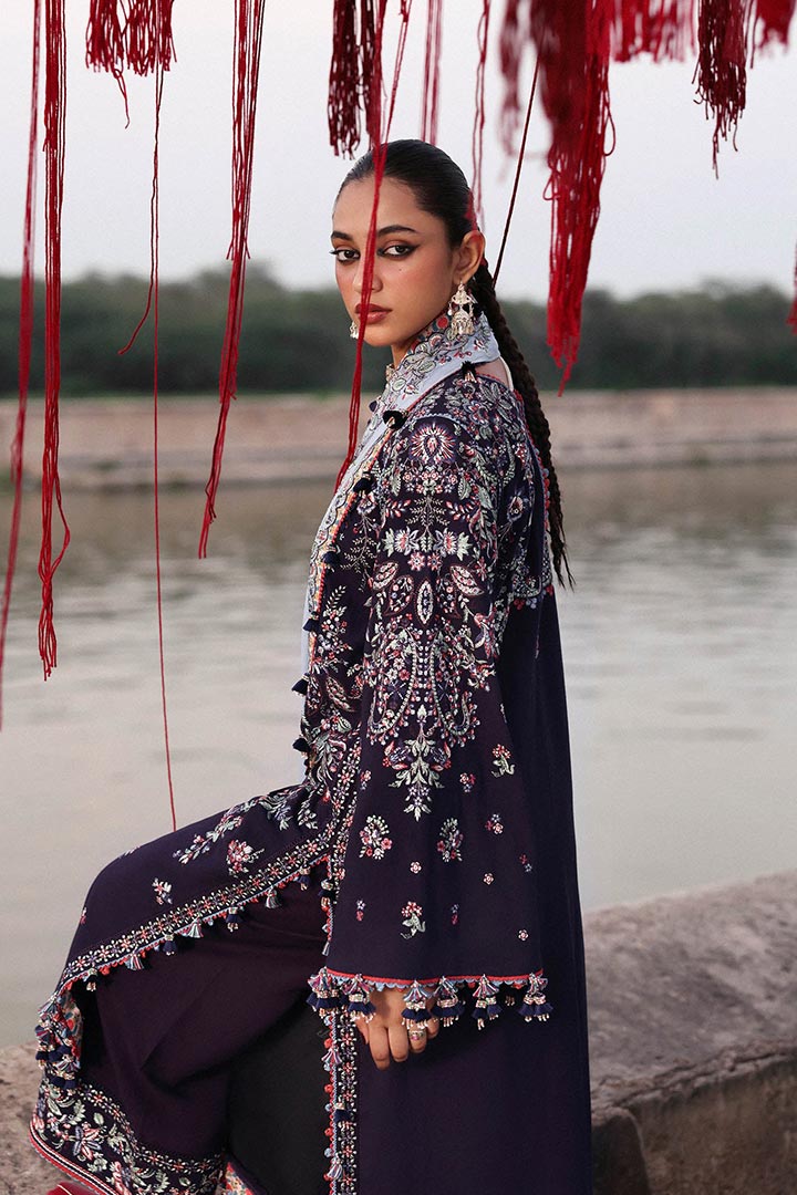 Hussain Rehar Rouge Embroidered Unstitched 3-Piece Suit