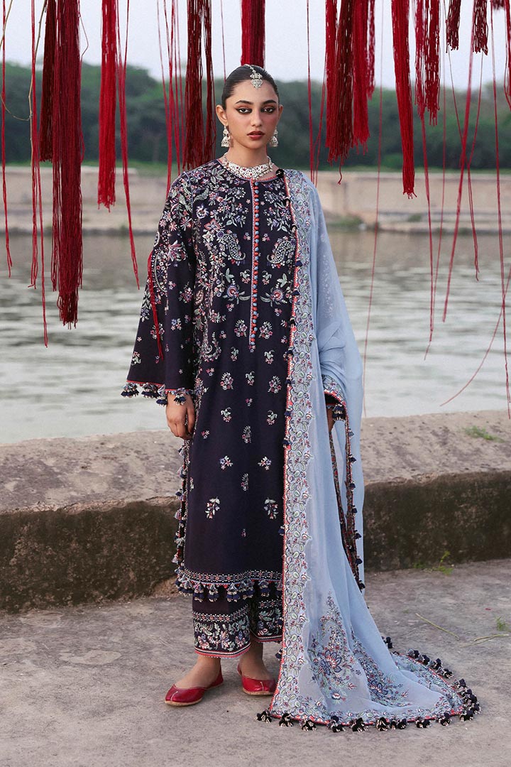 Hussain Rehar Rouge Embroidered Unstitched 3-Piece Suit