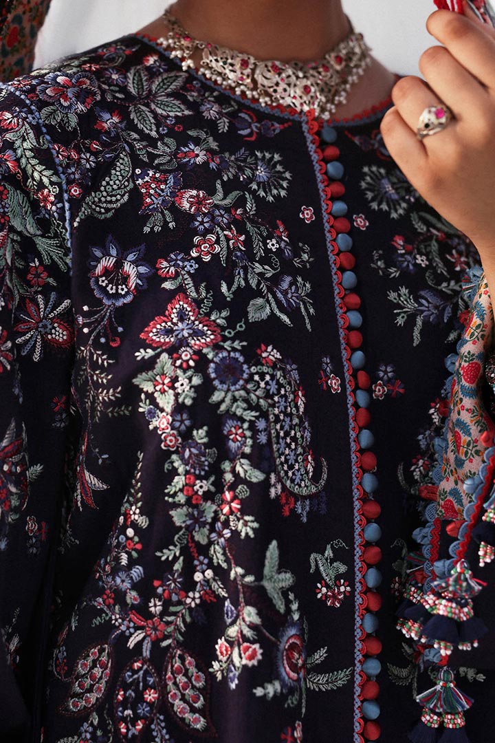 Hussain Rehar Rouge Embroidered Unstitched 3-Piece Suit