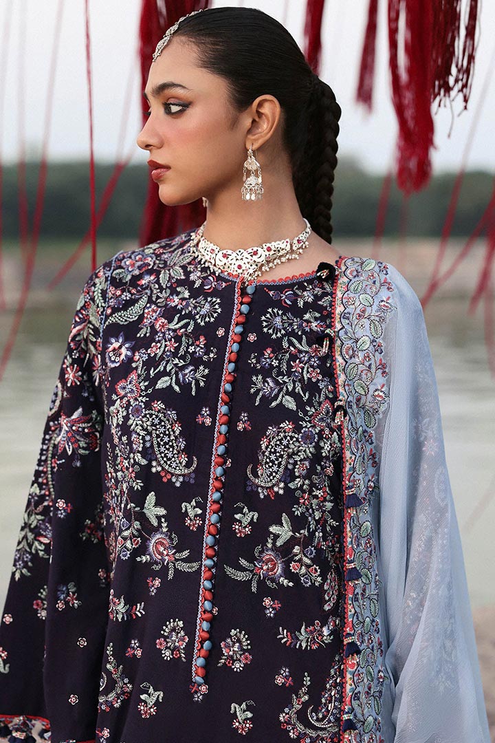 Hussain Rehar Rouge Embroidered Unstitched 3-Piece Suit
