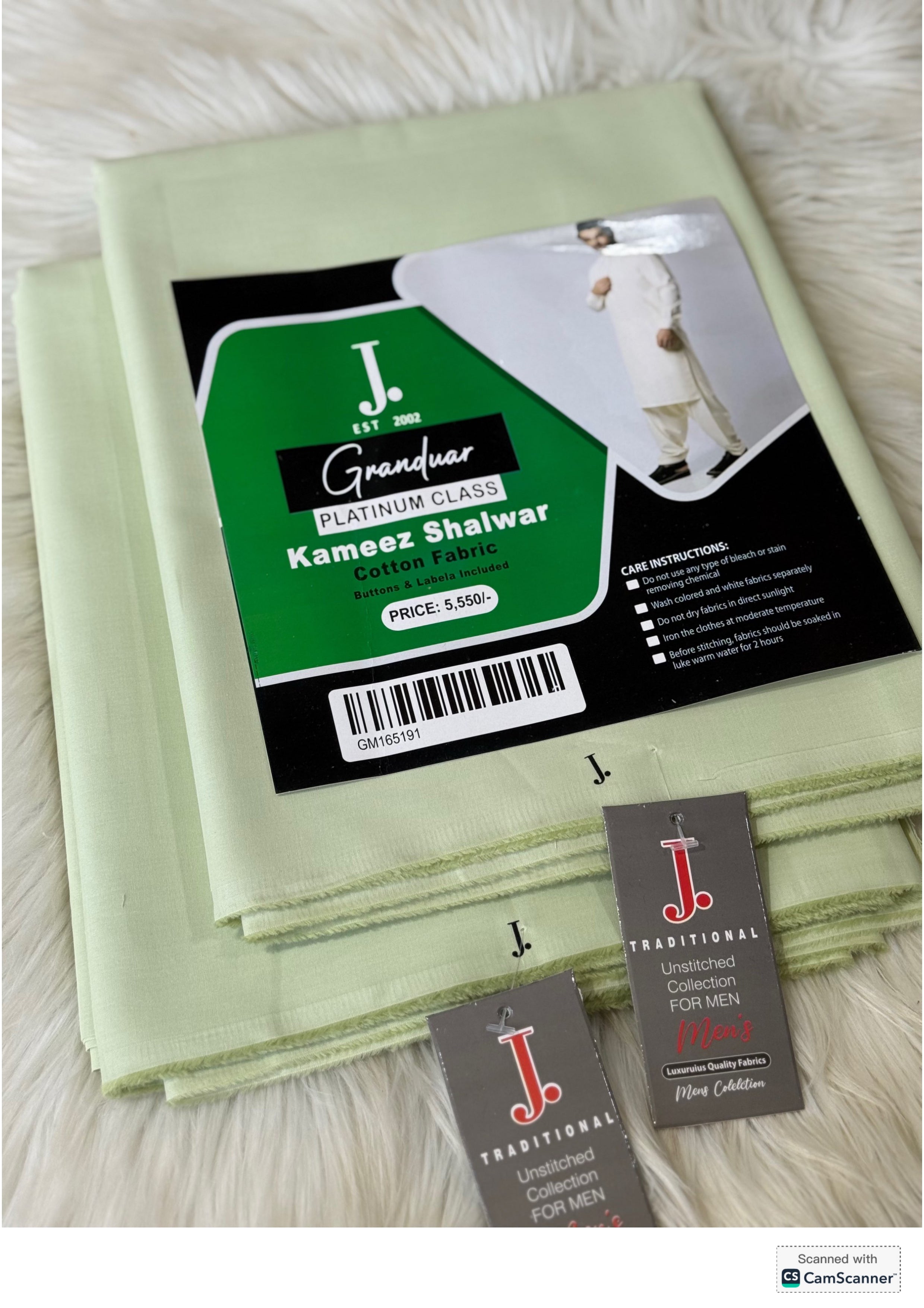 J. | MEN'S UNSTITCHED SHALWAR KAMEEZ | SOFT COTTON