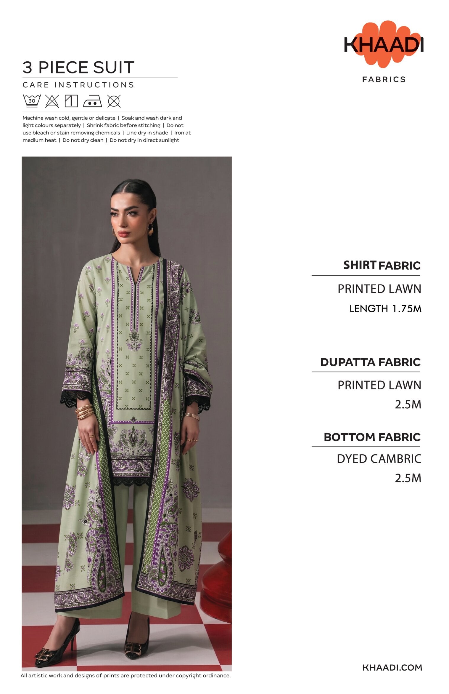 KHAADI | UNSTITCHED 3-PIECE | PRINTED LAWN SUIT