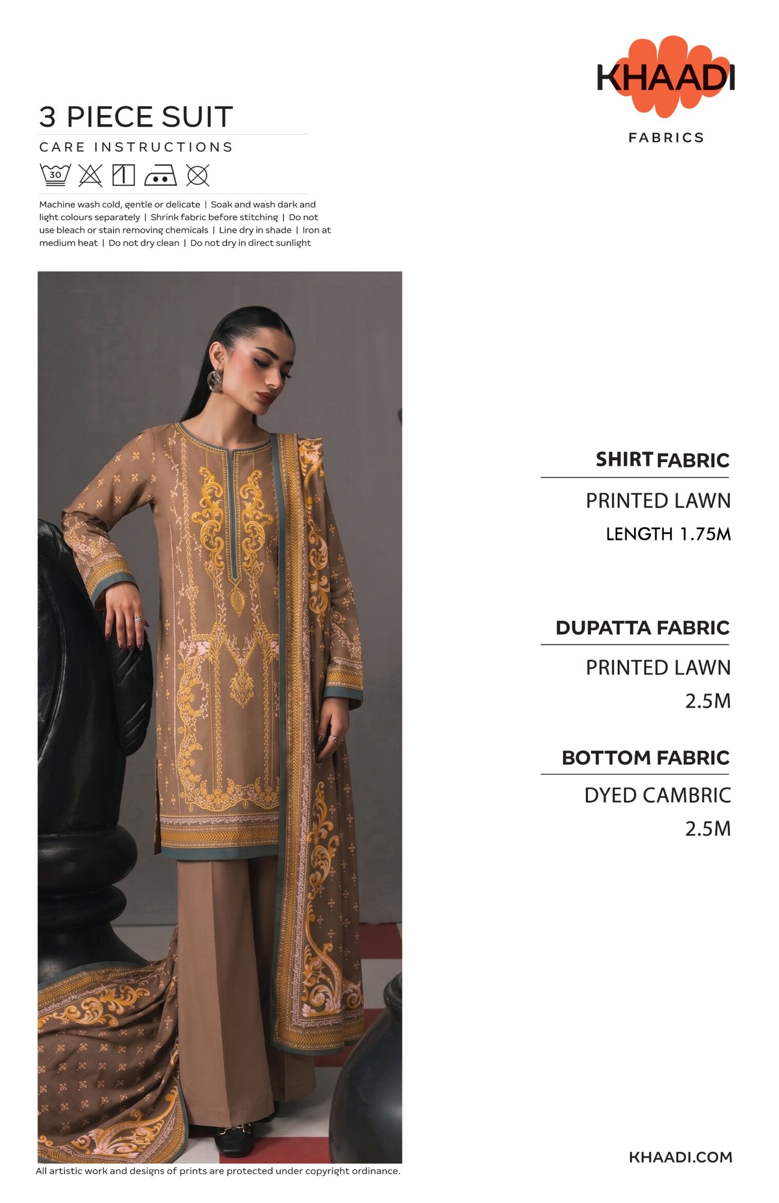 KHAADI | UNSTITCHED 3-PIECE | PRINTED LAWN SUIT