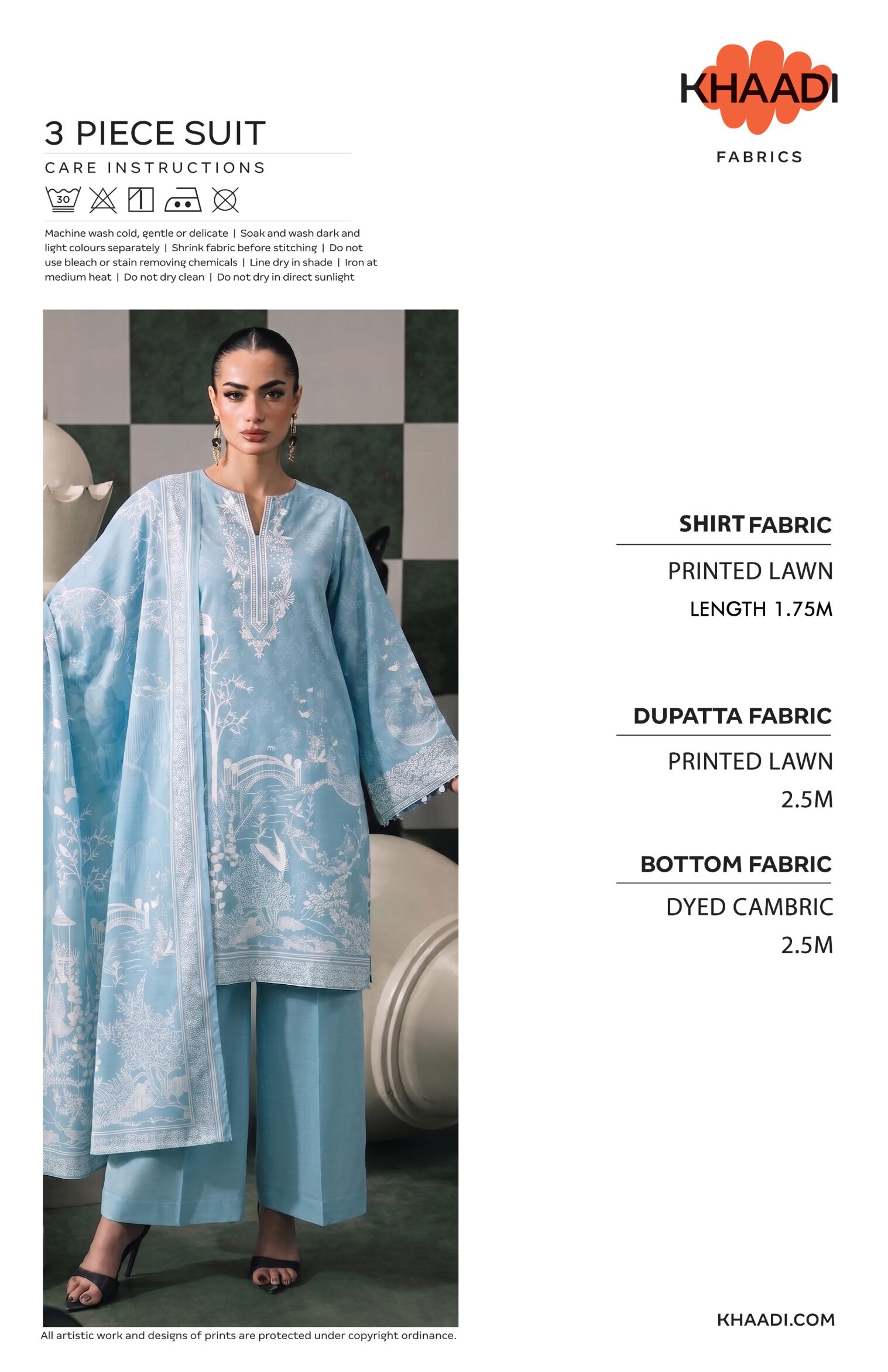 KHAADI | UNSTITCHED 3-PIECE | PRINTED LAWN SUIT
