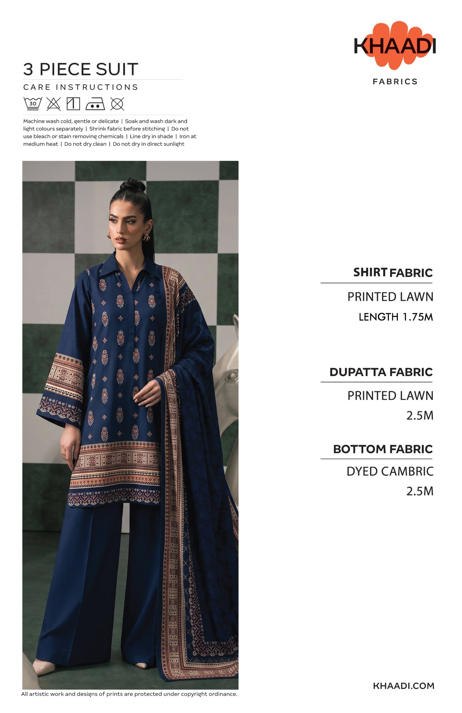 KHAADI | UNSTITCHED 3-PIECE | PRINTED LAWN SUIT