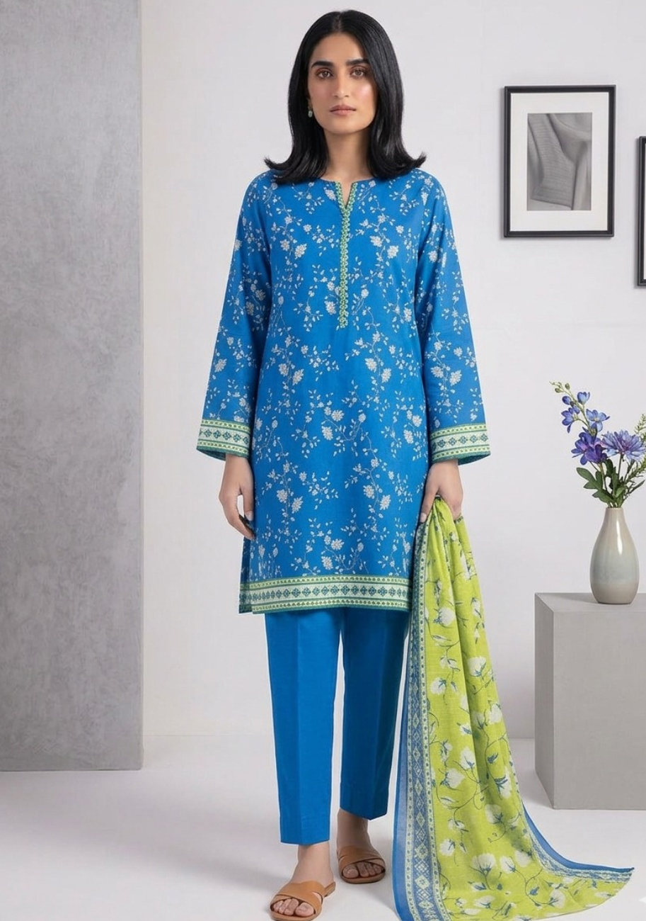 KHAADI | UNSTITCHED 3-PIECE | LUXURY PRINTED SUMMER LAWN VOL-1-D12