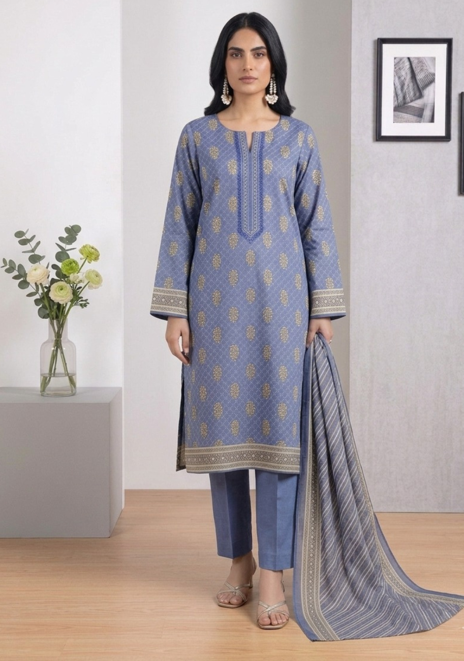 KHAADI | UNSTITCHED 3-PIECE | LUXURY PRINTED SUMMER LAWN VOL-1-D5