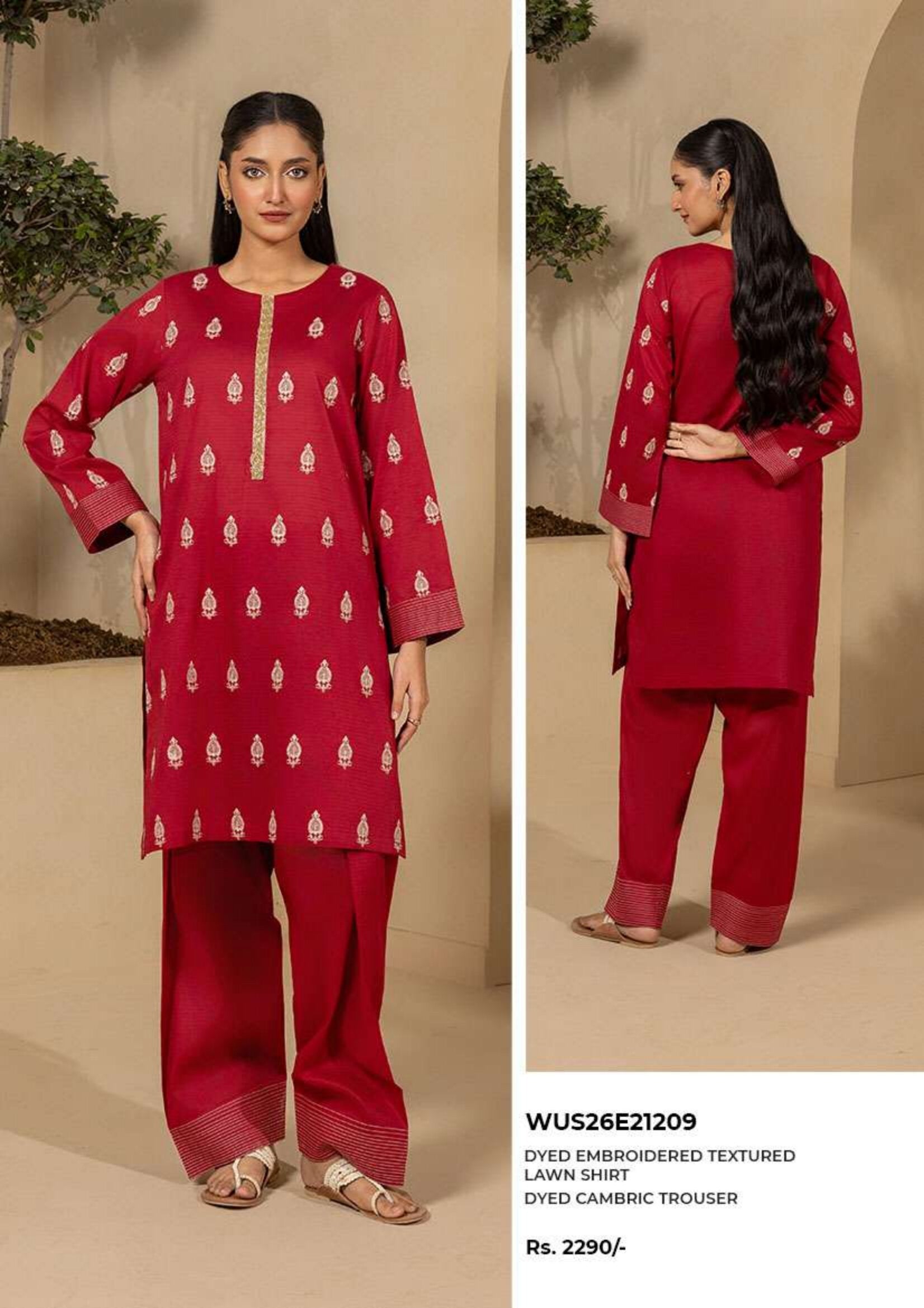 ZELLBURY | 2 PIECE UNSTITCHED | PRINTED EMBROIDERED LAWN SUIT