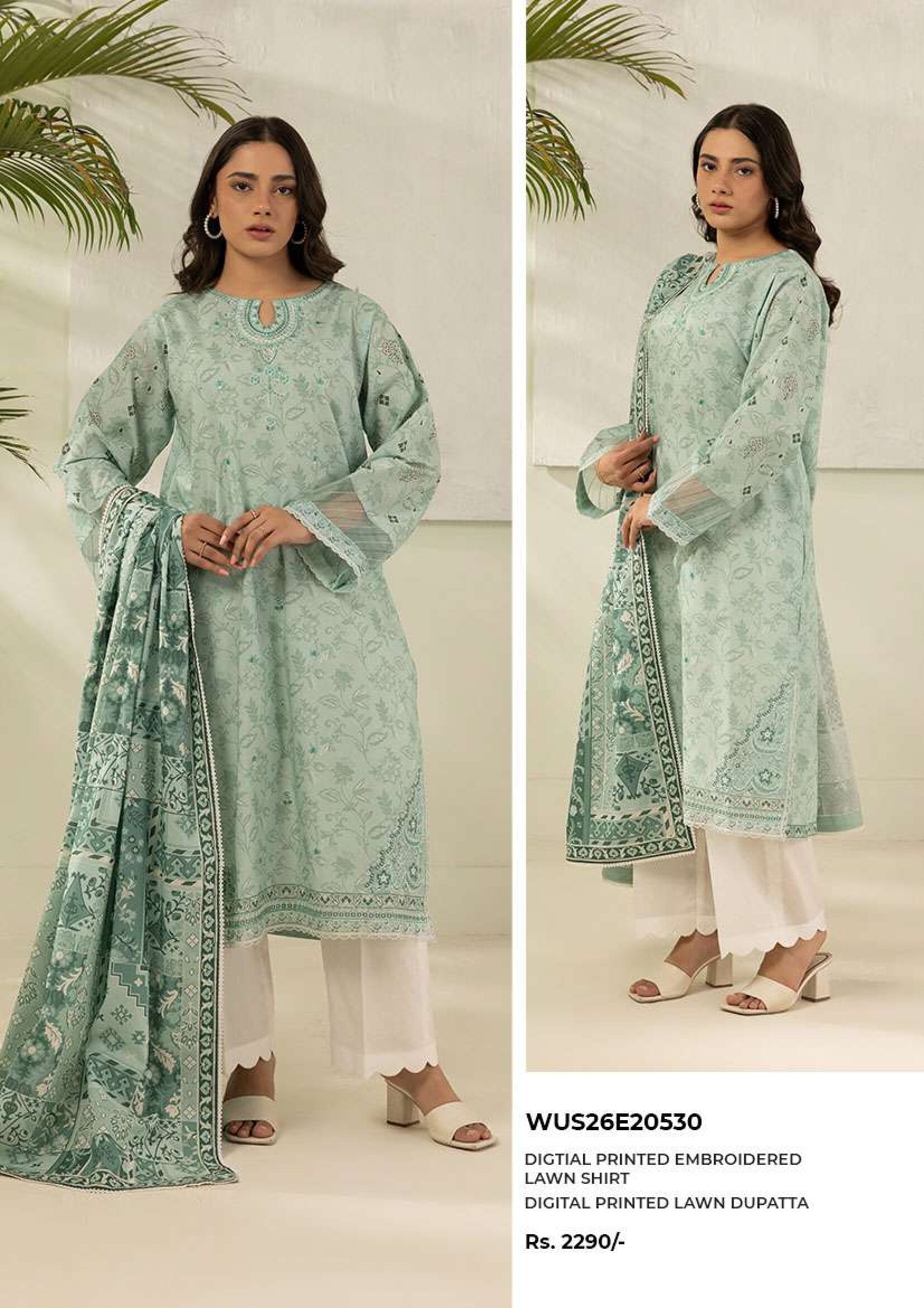 ZELLBURY | 2 PIECE UNSTITCHED | PRINTED EMBROIDERED LAWN SUIT