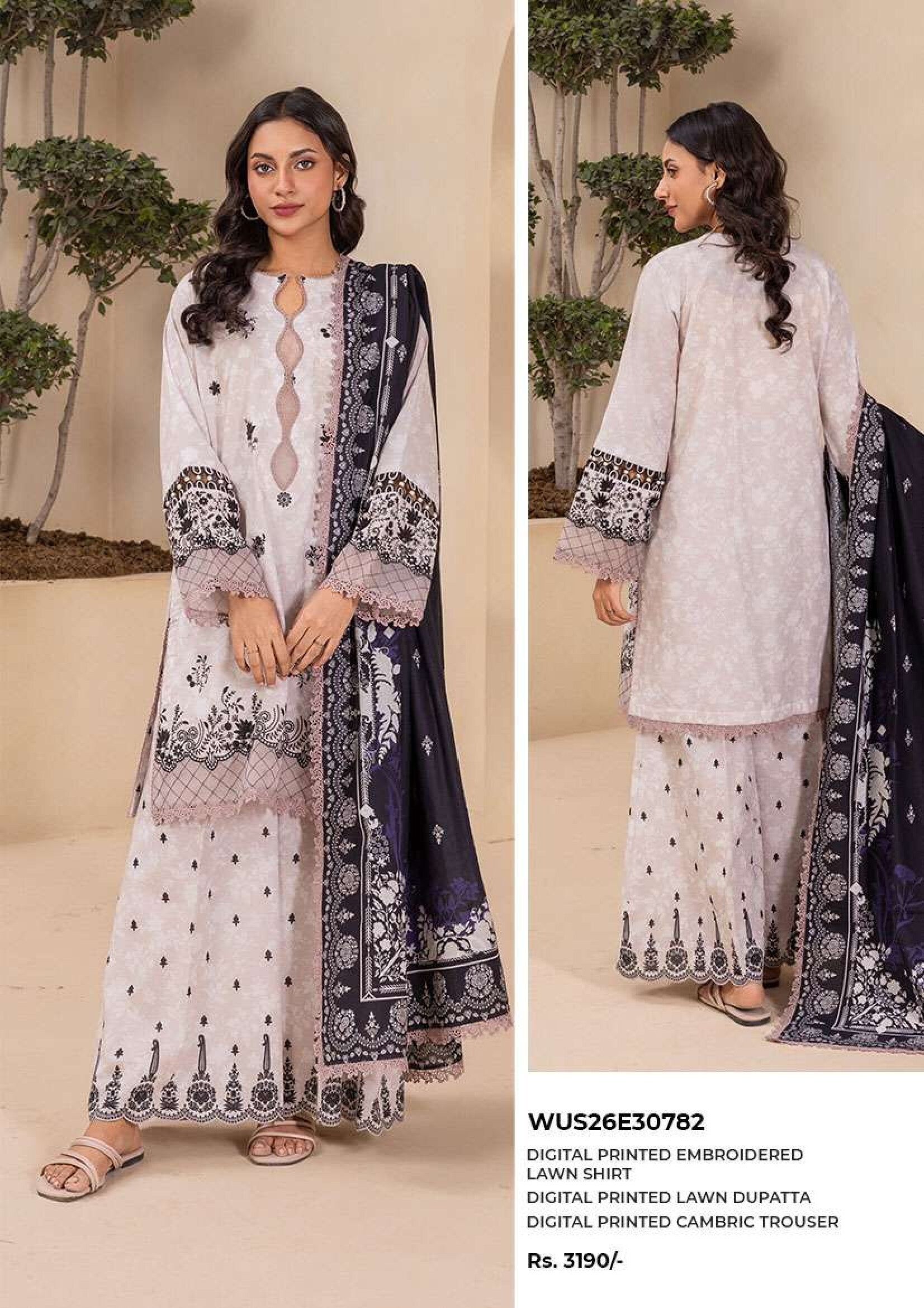 ZELLBURY | 3 PIECE UNSTITCHED | PRINTED EMBROIDERED LAWN SUIT