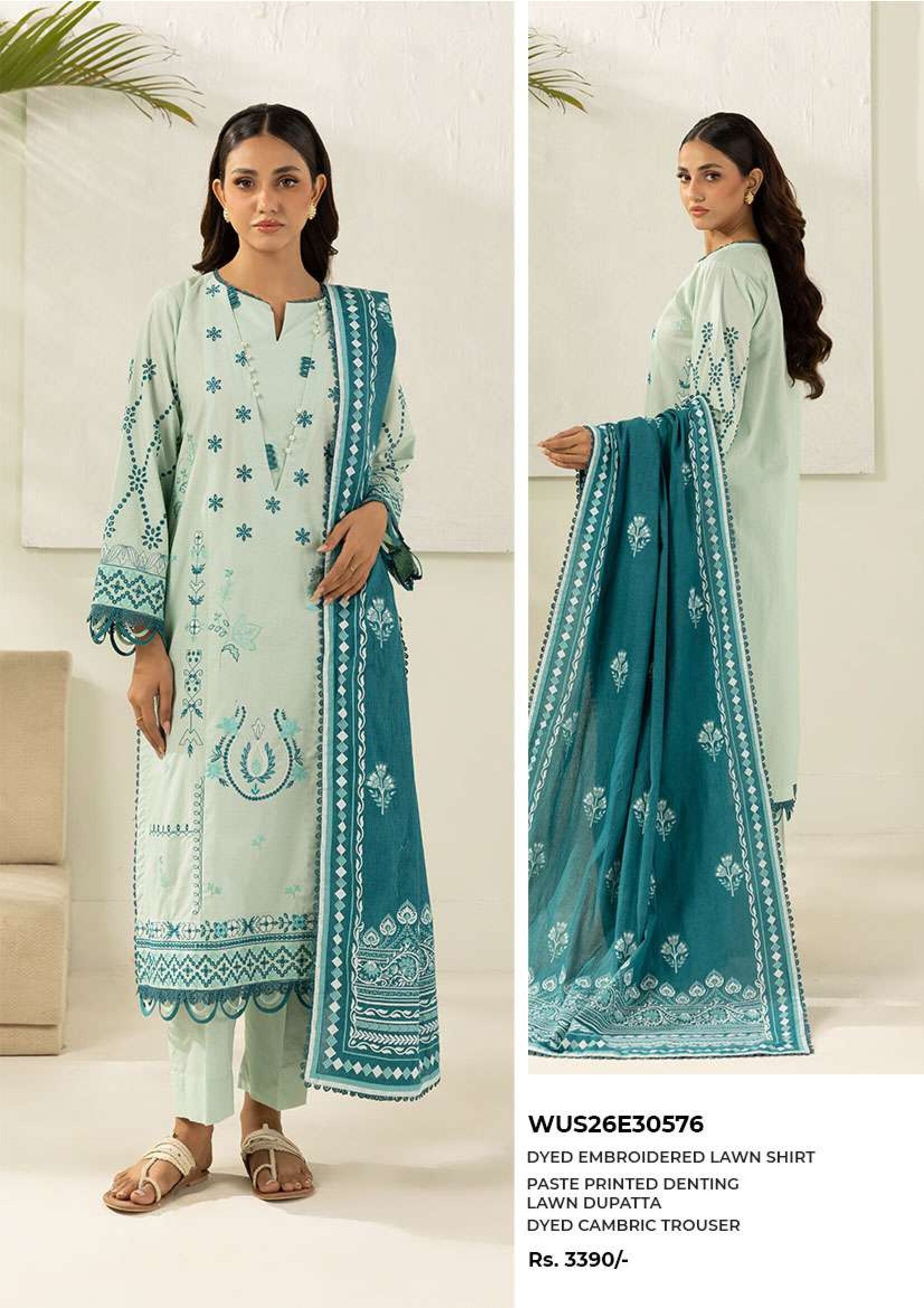 ZELLBURY | 3 PIECE UNSTITCHED | PRINTED EMBROIDERED LAWN SUIT