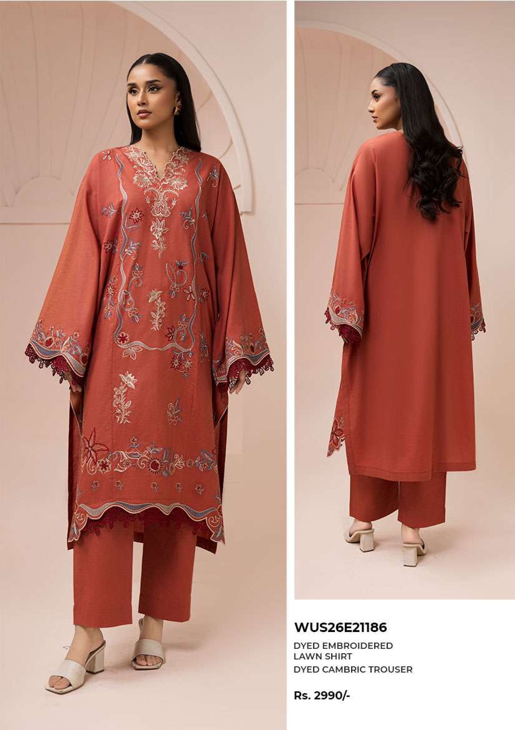 ZELLBURY | 2 PIECE UNSTITCHED | PRINTED EMBROIDERED LAWN SUIT