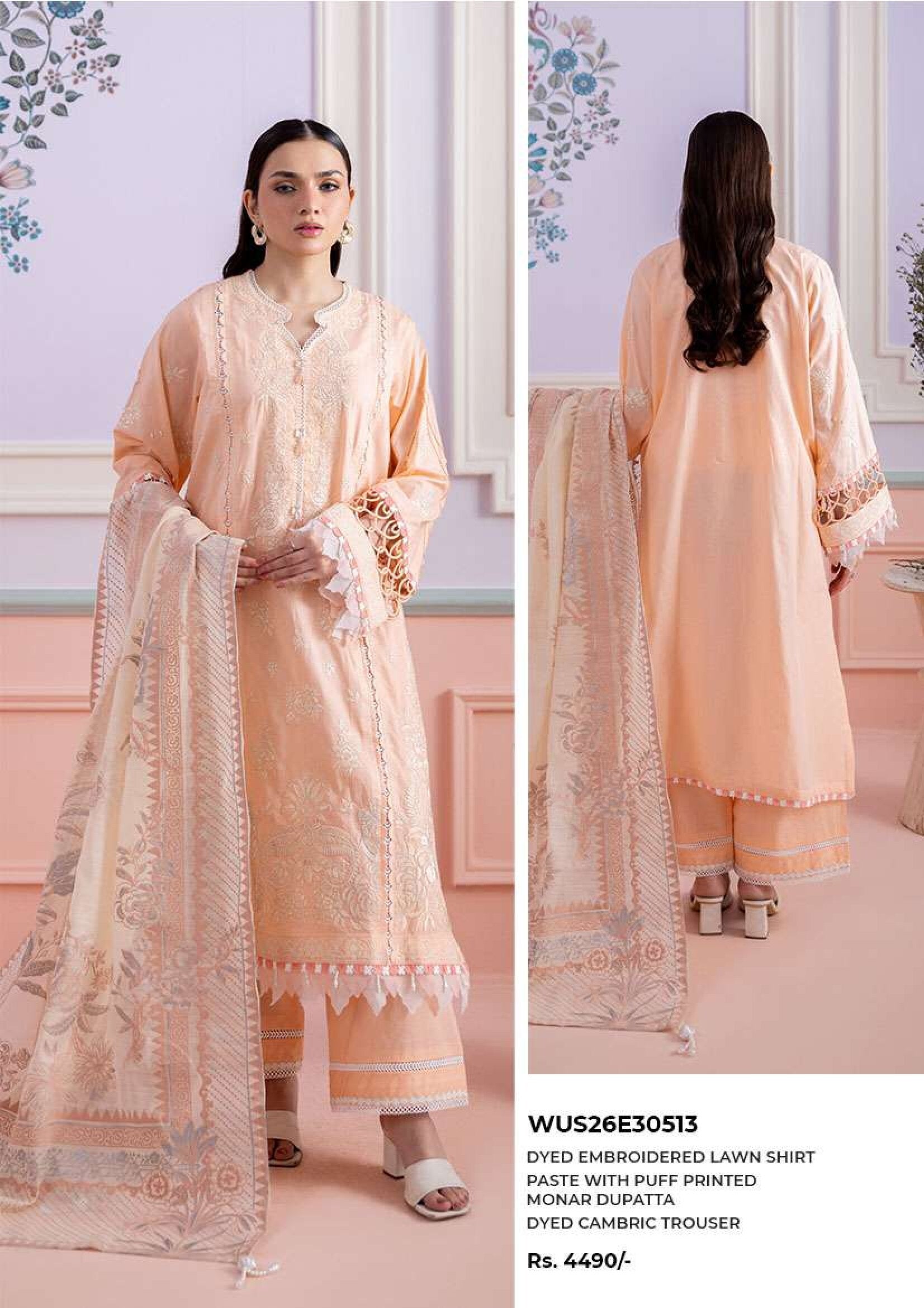 ZELLBURY | 3 PIECE UNSTITCHED | PRINTED EMBROIDERED LAWN SUIT