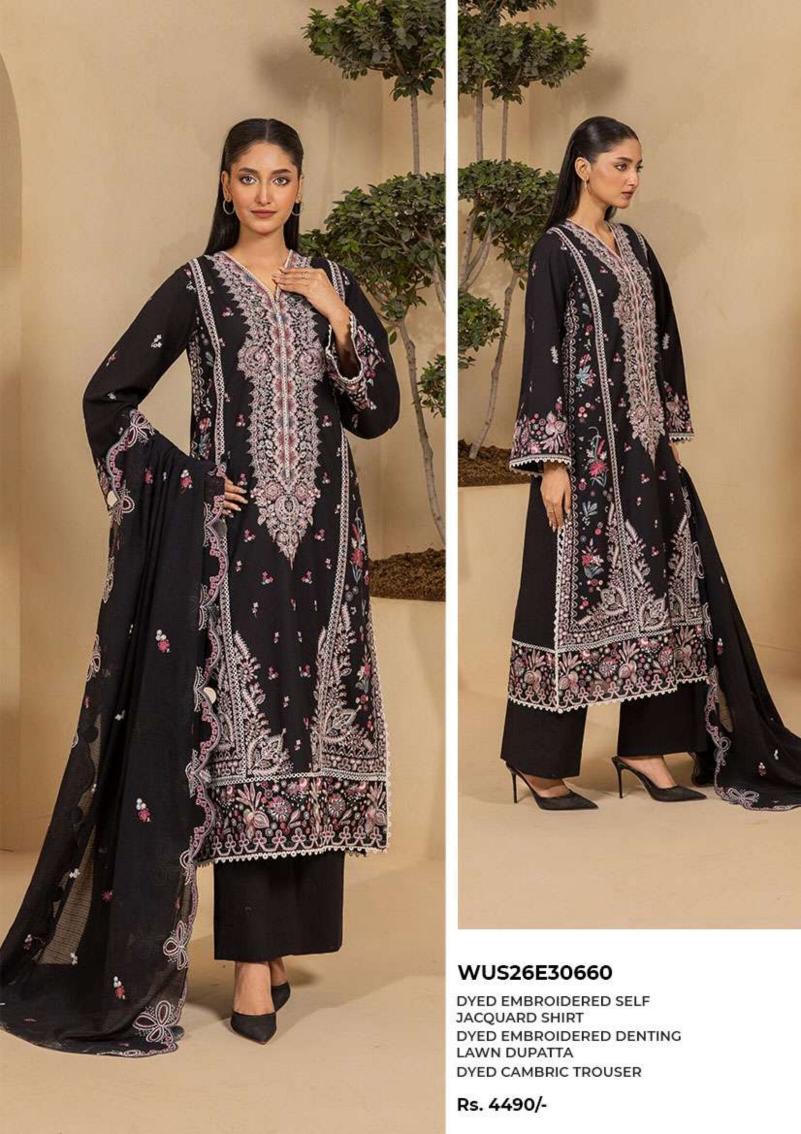 ZELLBURY | 3 PIECE UNSTITCHED | PRINTED EMBROIDERED LAWN SUIT