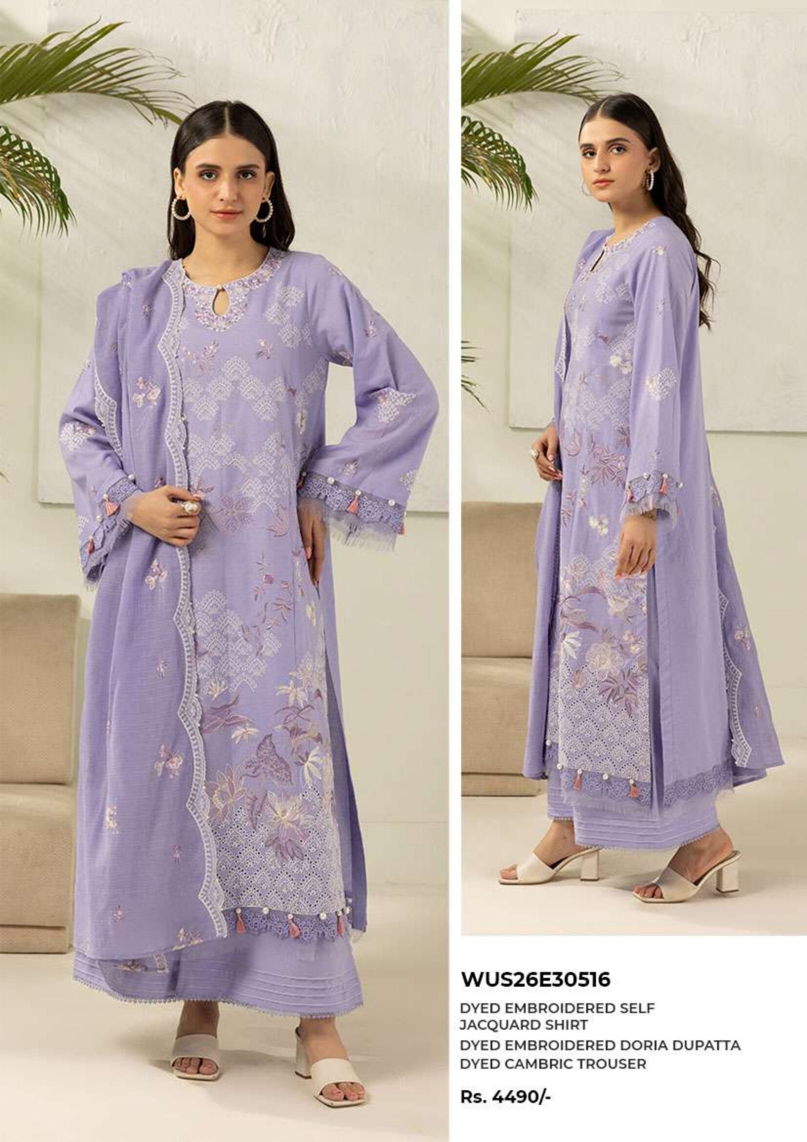 ZELLBURY | 3 PIECE UNSTITCHED | PRINTED EMBROIDERED LAWN SUIT
