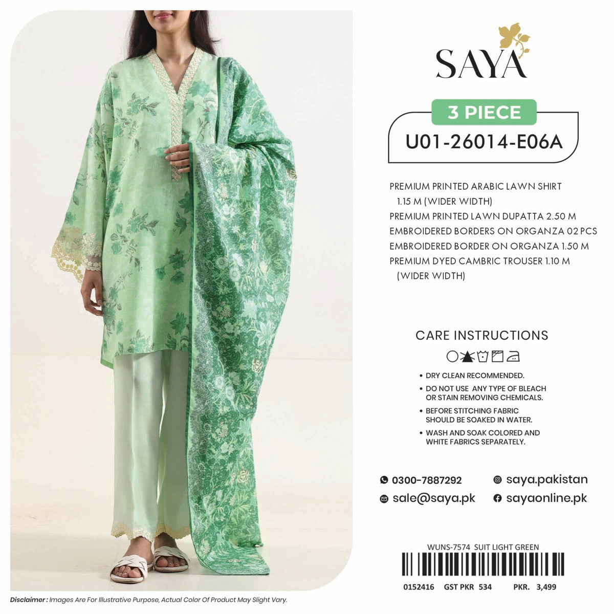 SAYA | 3-PIECE UNSTITCHED | PREMIUM PRINTED LAWN SUIT