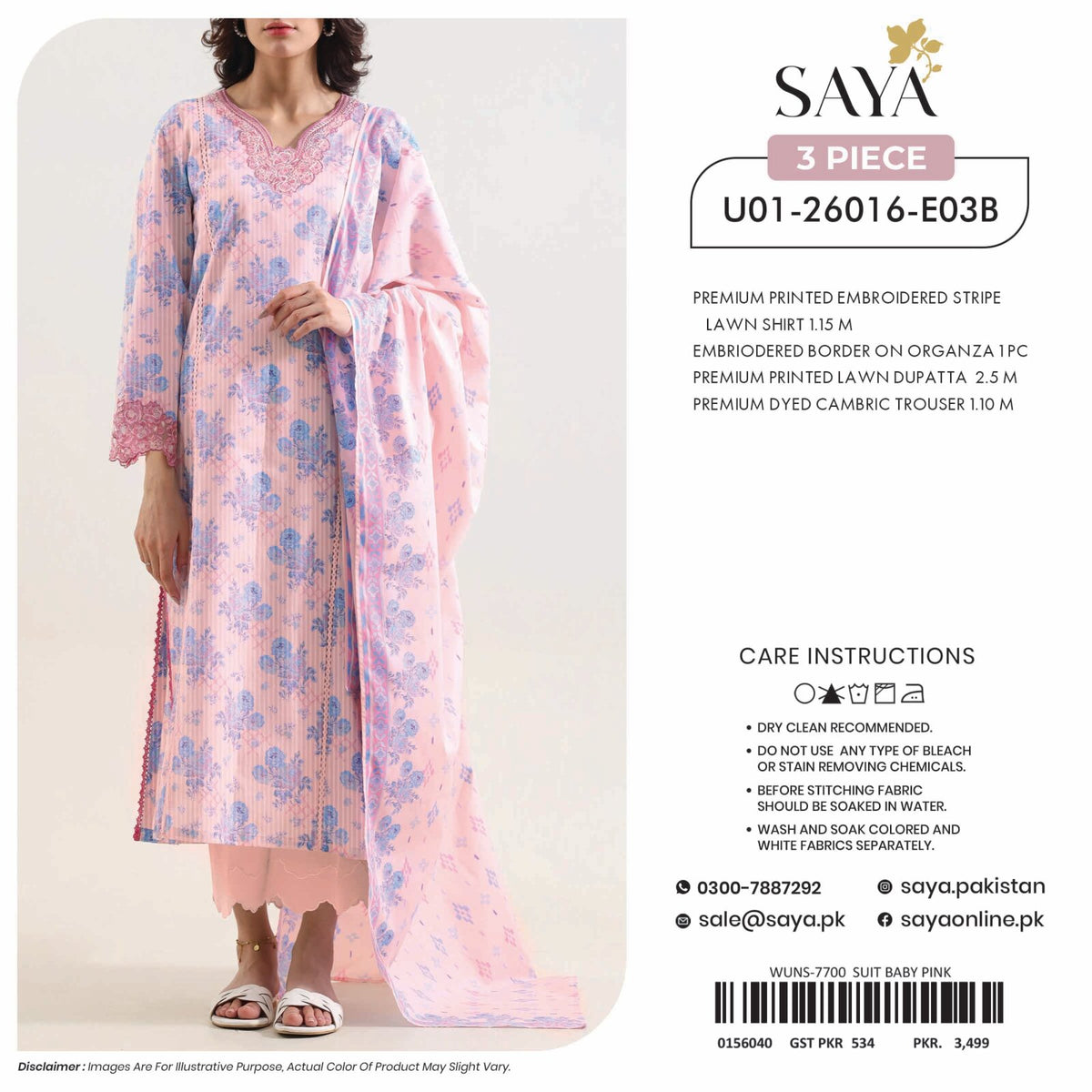 SAYA | 3-PIECE UNSTITCHED | PREMIUM PRINTED LAWN SUIT