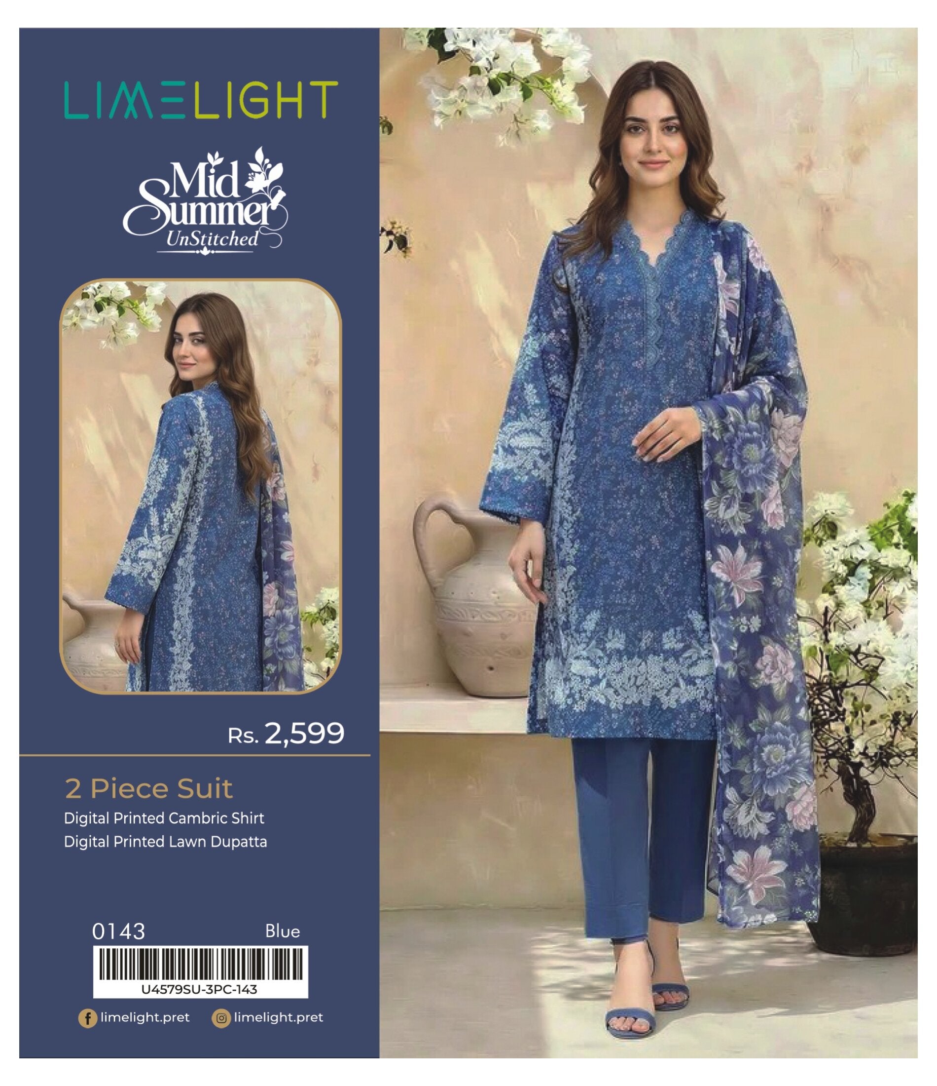 LIME LIGHT | 2PCS UNSTITCHED | SHIRT & DUPATTA