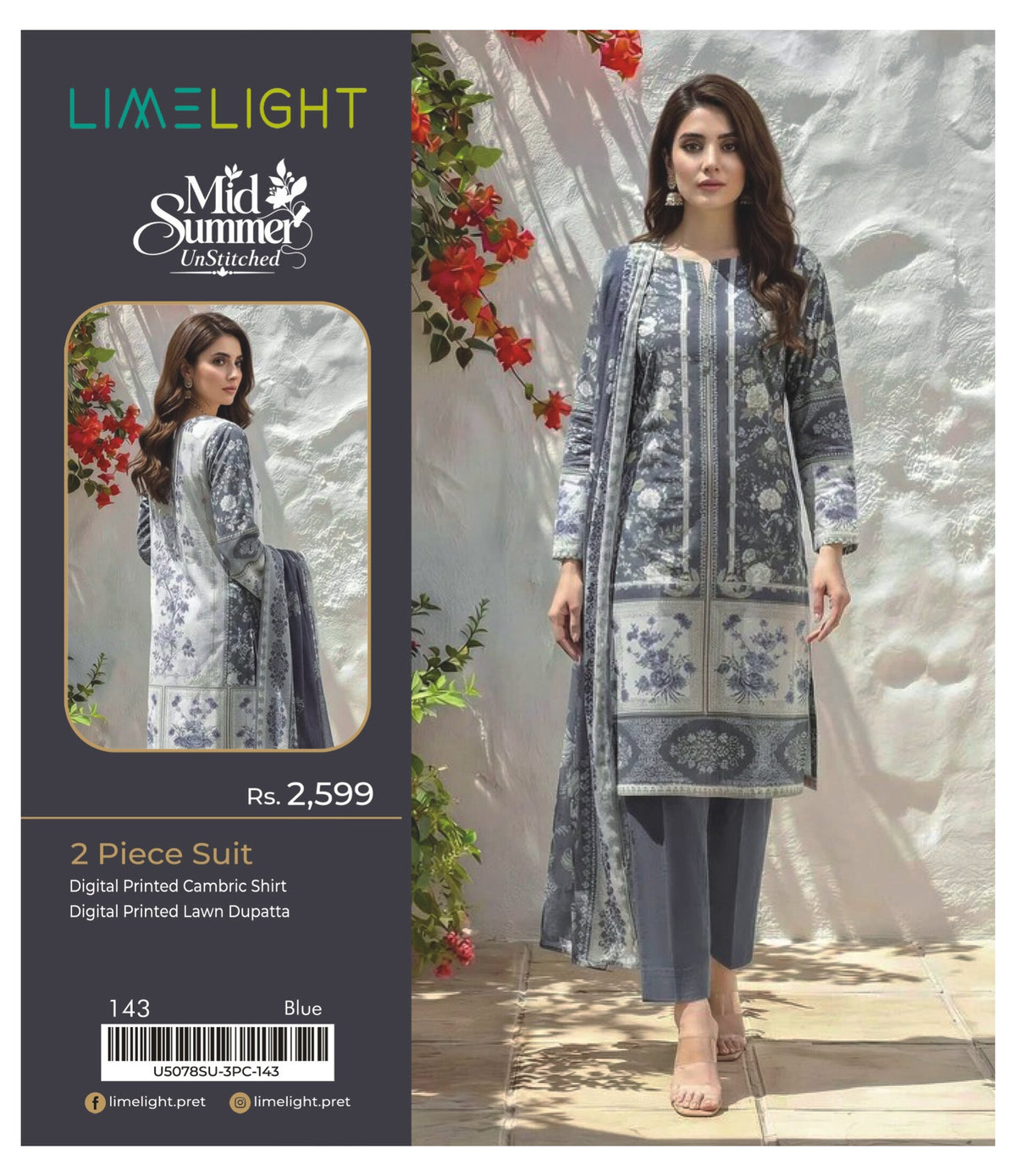 LIME LIGHT | 2PCS UNSTITCHED | SHIRT & DUPATTA