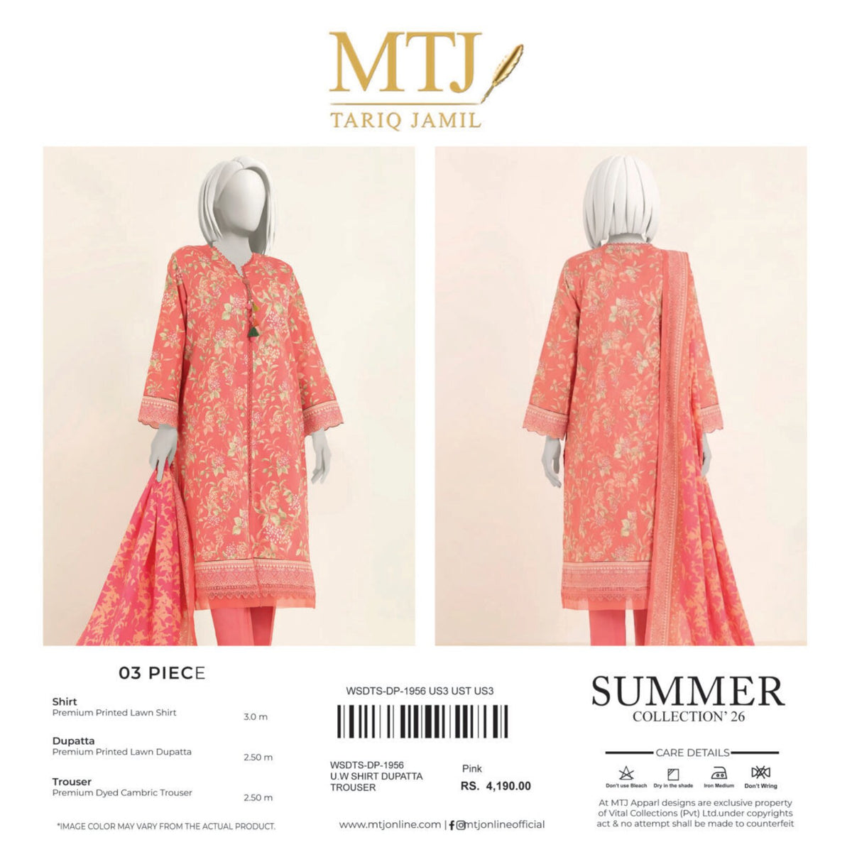 MTJ | 3-PIECE UNSTITCHED | PRINTED LAWN SUIT