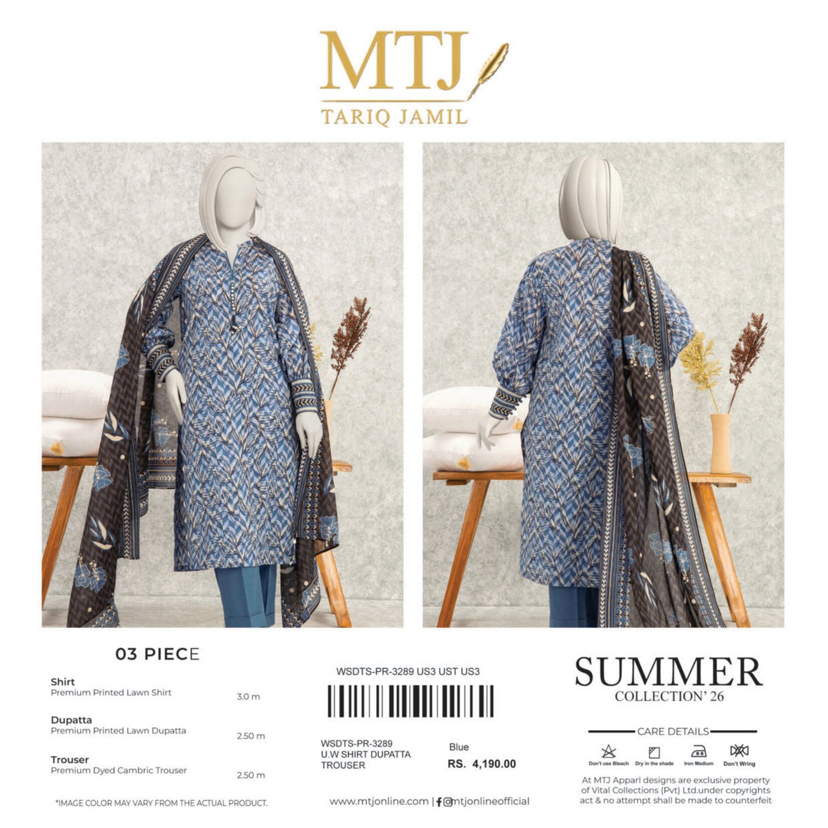 MTJ | 3-PIECE UNSTITCHED | PRINTED LAWN SUIT