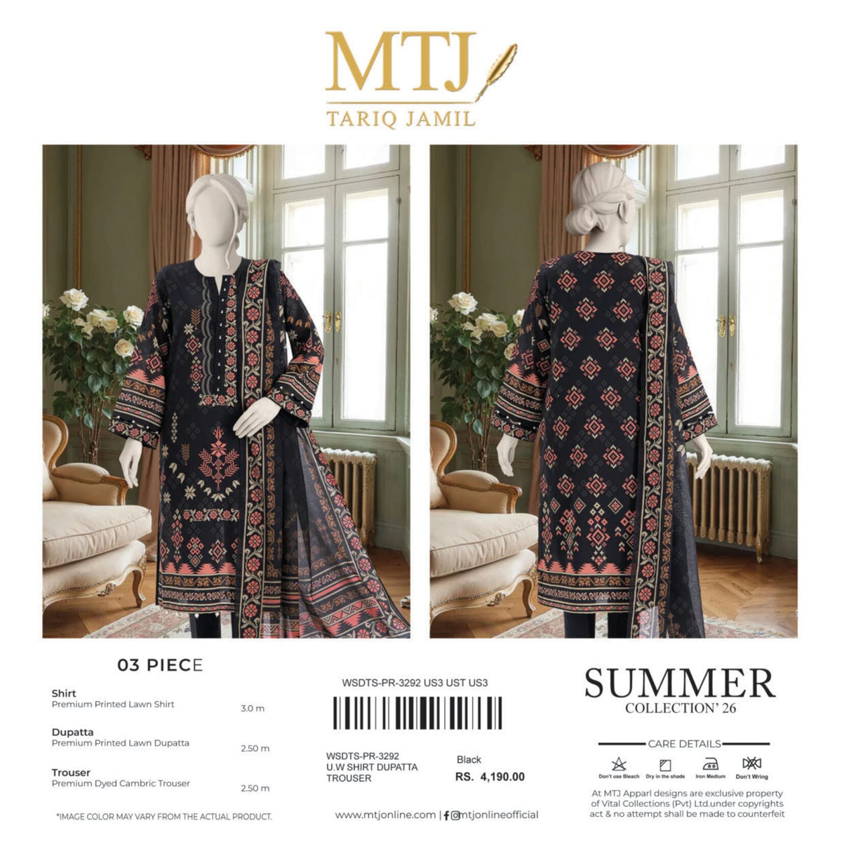 MTJ | 3-PIECE UNSTITCHED | PRINTED LAWN SUIT