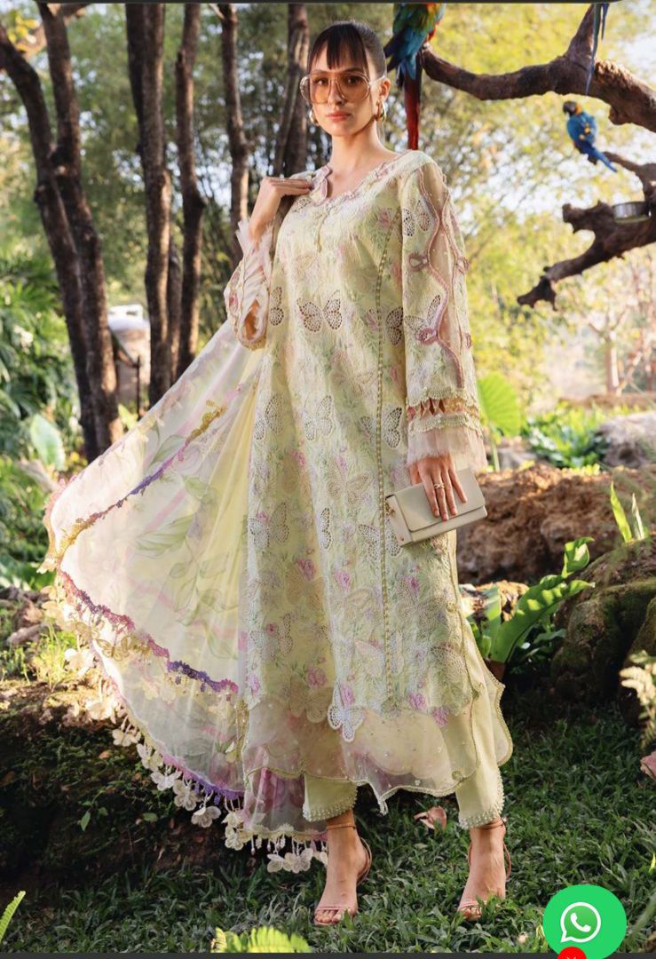 M.PRINTS | UNSTITCHED 3PC | PRINTED LAWN SUIT