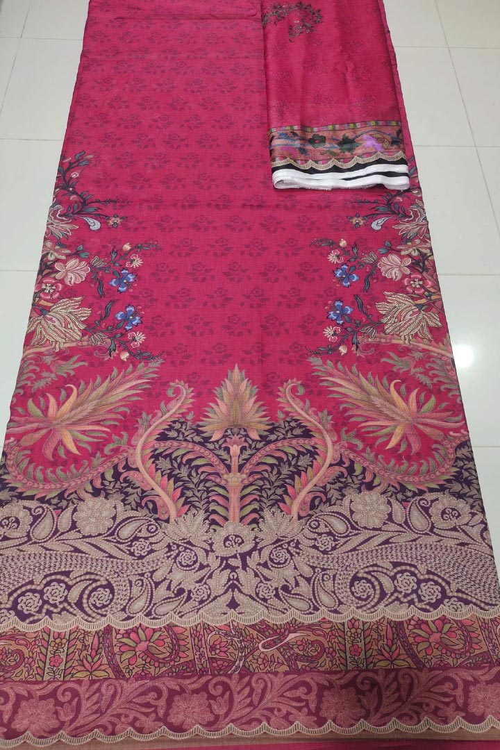 Mix Brands Unstitched Shirt & Dupatta – 2 Piece Lawn Cotton Suit JDOMB03