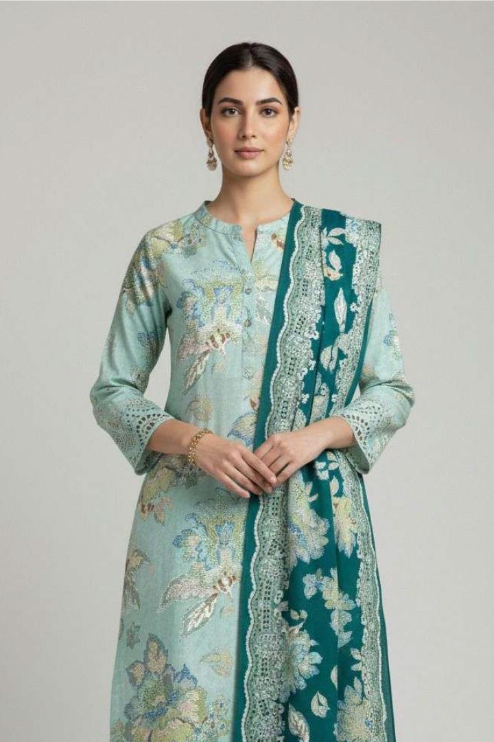 Mix Brands Unstitched Shirt & Dupatta – 2 Piece Lawn Cotton Suit JDOMB05