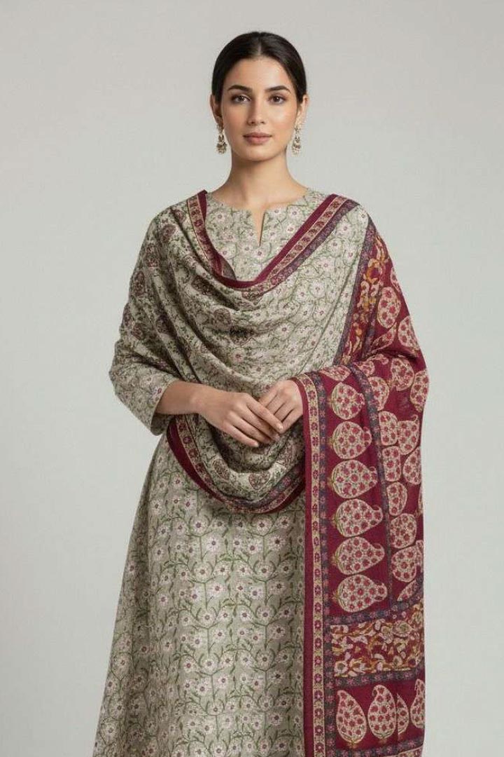 Mix Brands Unstitched Shirt & Dupatta – 2 Piece Lawn Cotton Suit JDOMB06