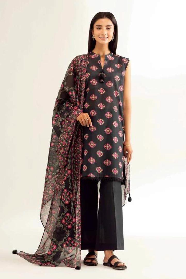 Mix Brands Unstitched Shirt & Dupatta – 2 Piece Lawn Cotton Suit JDOMB11