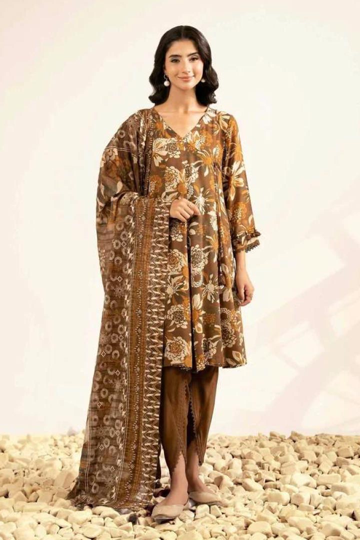 Mix Brands Unstitched Shirt & Dupatta – 2 Piece Lawn Cotton Suit JDOMB15