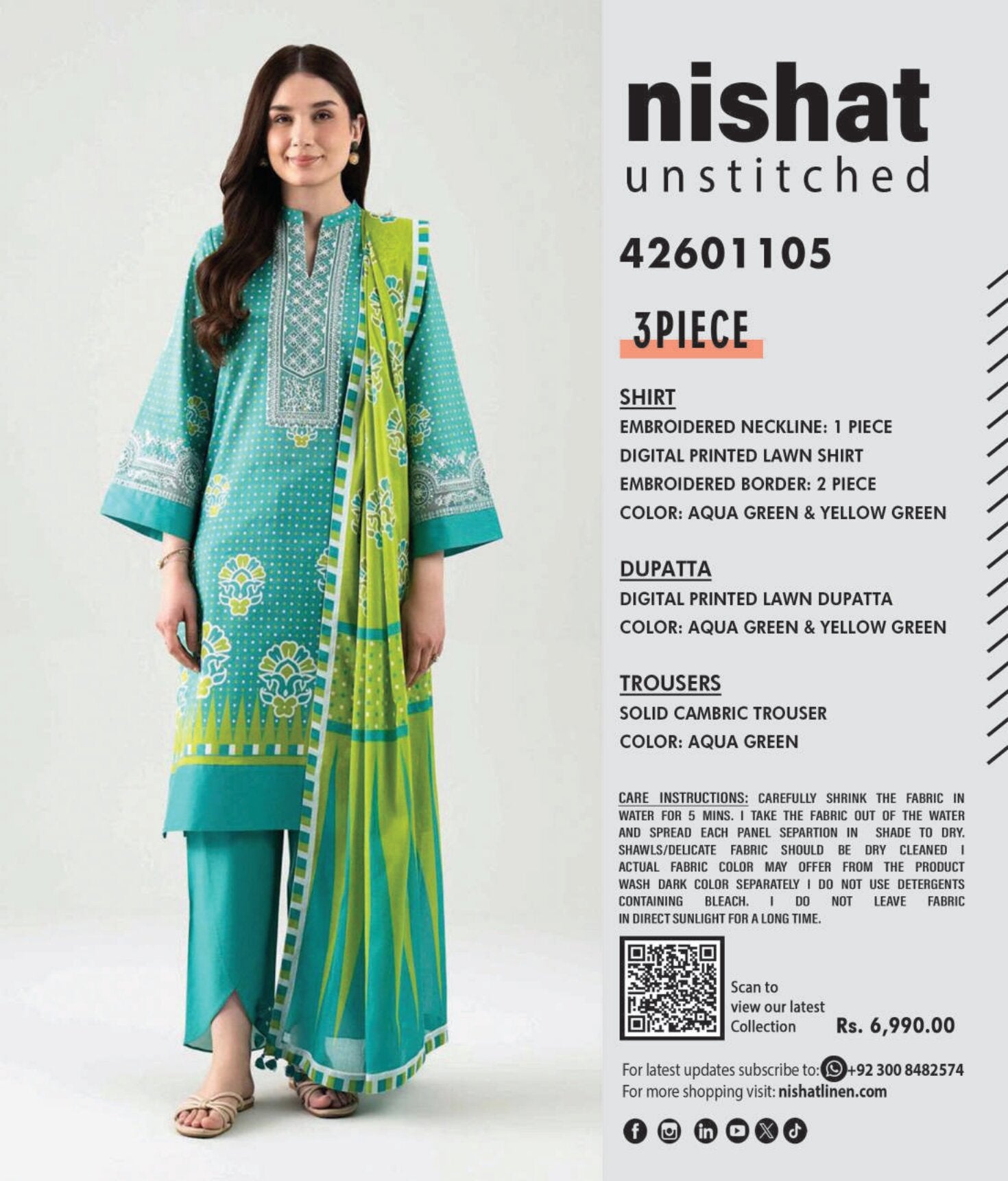 NISHAT | UNSTITCHED 3-PIECE | PRINTED & EMBROIDERED LAWN SUIT