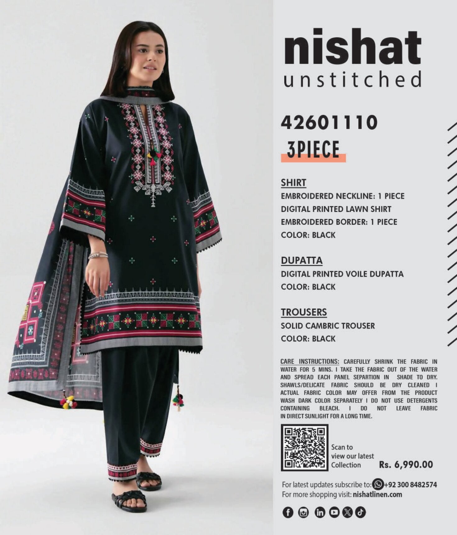 NISHAT | UNSTITCHED 3-PIECE | PRINTED & EMBROIDERED LAWN SUIT
