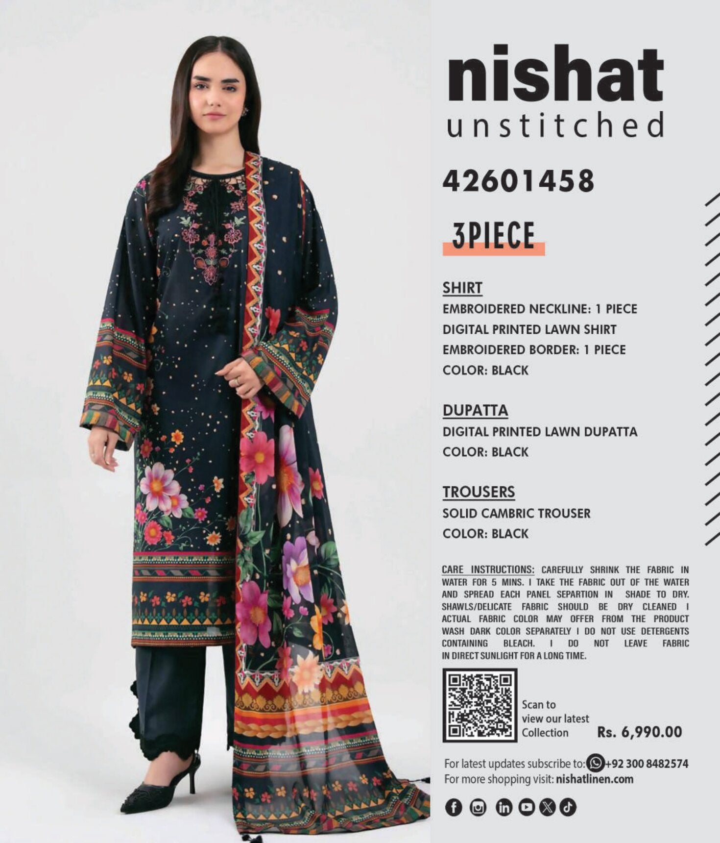 NISHAT | UNSTITCHED 3-PIECE | PRINTED & EMBROIDERED LAWN SUIT