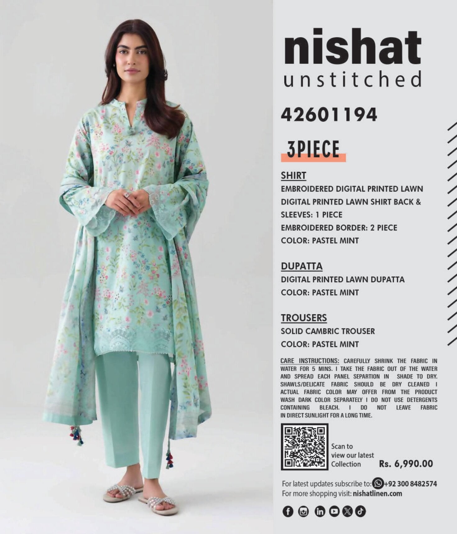 NISHAT | UNSTITCHED 3-PIECE | PRINTED & EMBROIDERED LAWN SUIT