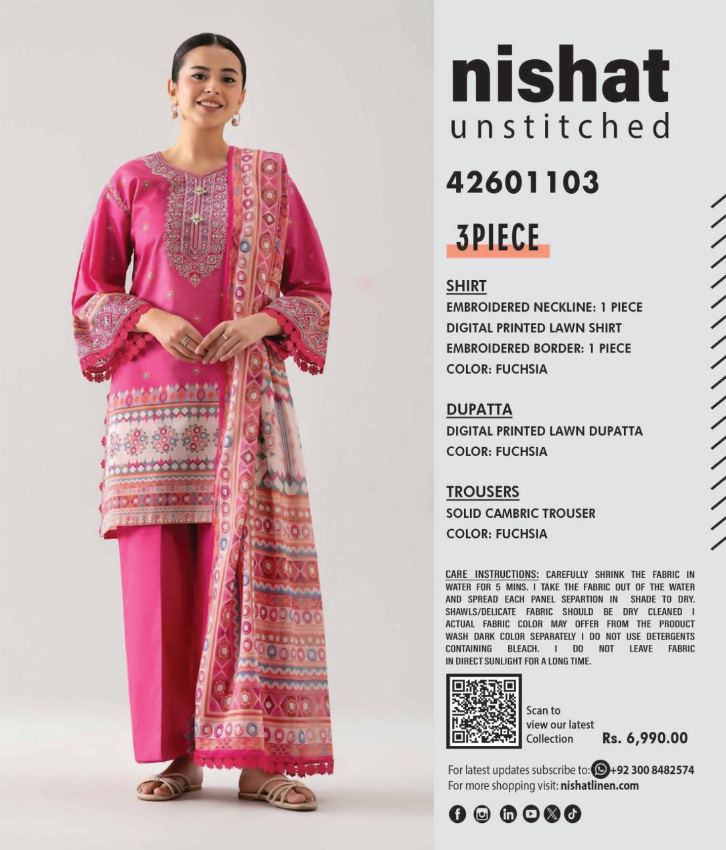 NISHAT | UNSTITCHED 3-PIECE | PRINTED & EMBROIDERED LAWN SUIT